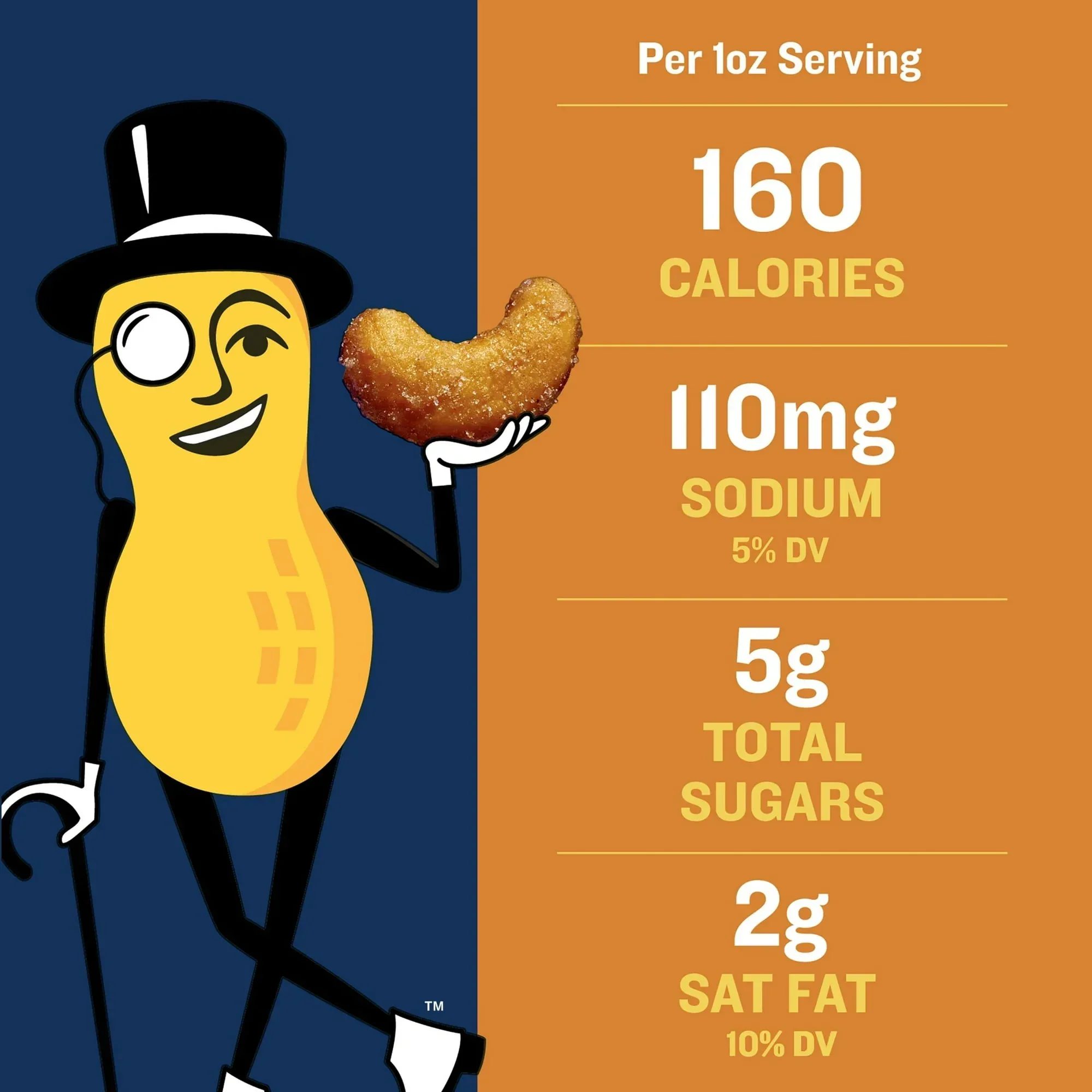PLANTERS Deluxe Honey Roasted Whole Cashews, Sweet and Salty Snacks, Plant Based Protein, 8.25 oz Steel Can - Image 6
