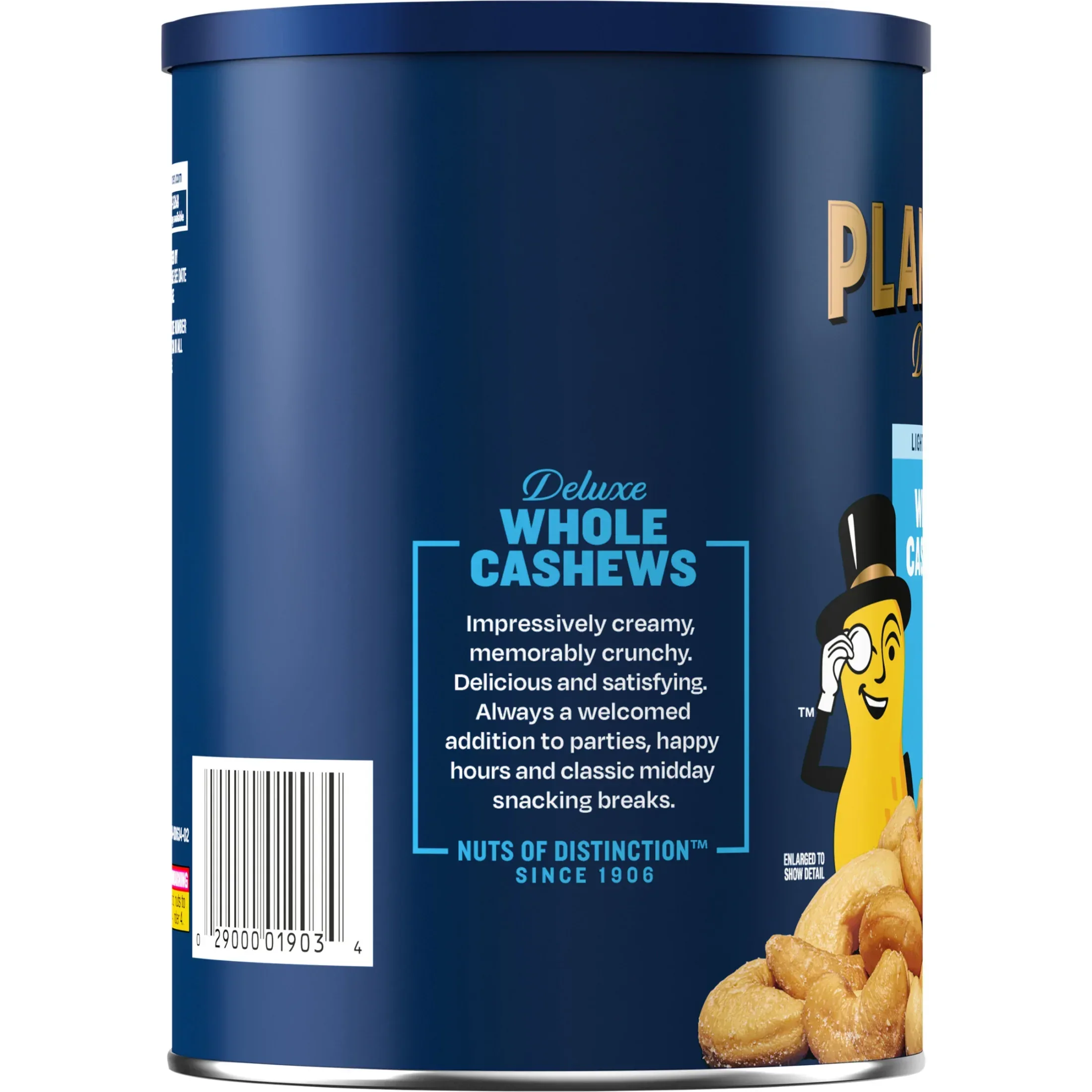 PLANTERS Deluxe Lightly Salted Whole Cashews, Party Snacks, Plant Based Protein, 18.25 oz Steel Can (1 Canister) - Image 11