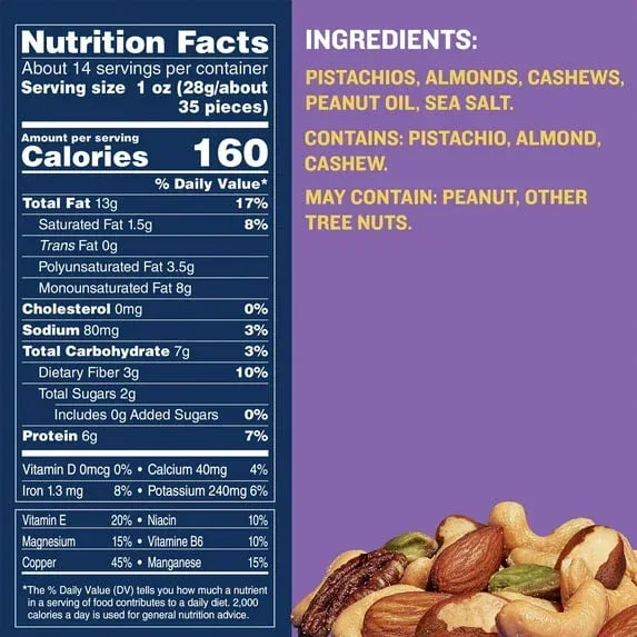 PLANTERS Deluxe Pistachio Mix, Party Snacks, Plant Based Protein, 14.5 oz Steel Can - Image 7