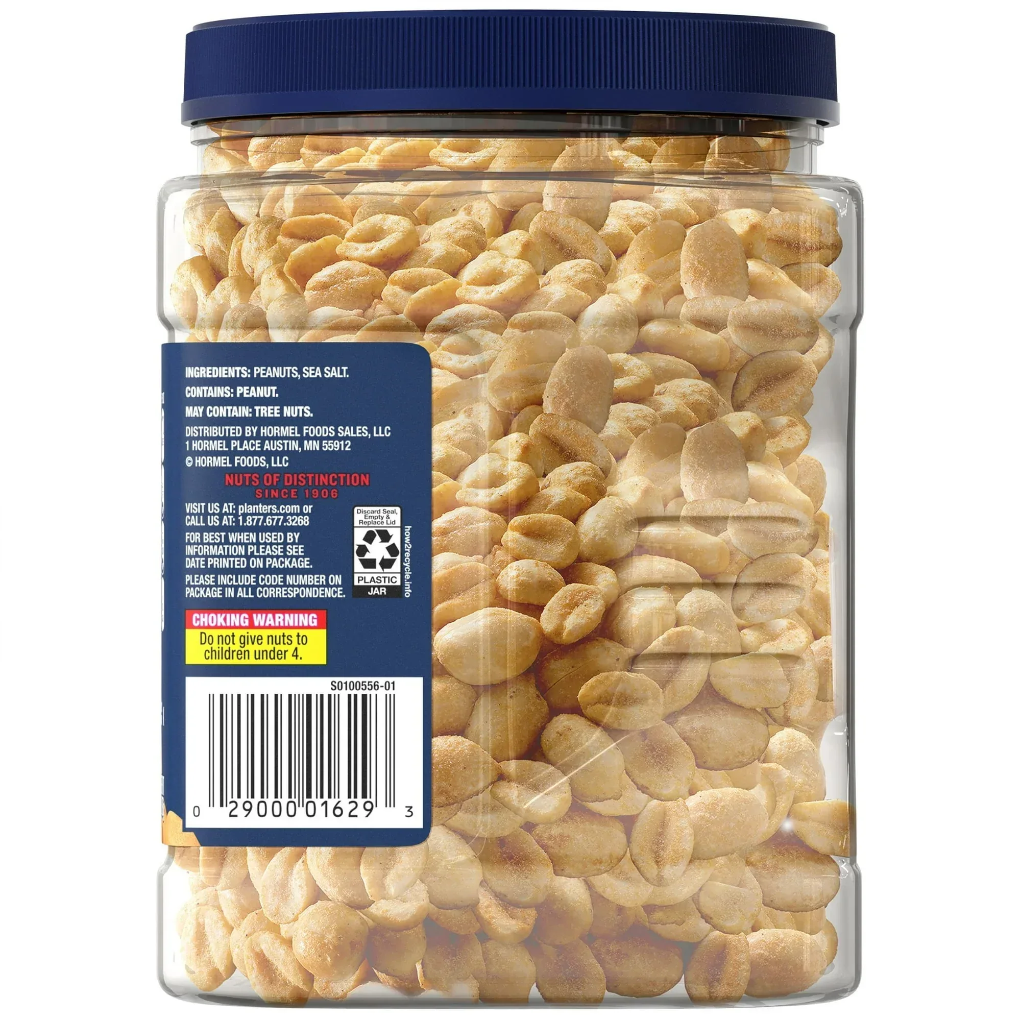 PLANTERS Lightly Salted Dry Roasted Peanuts, Party Snacks, Plant Based Protein, 2.16 lb Canister - Image 6