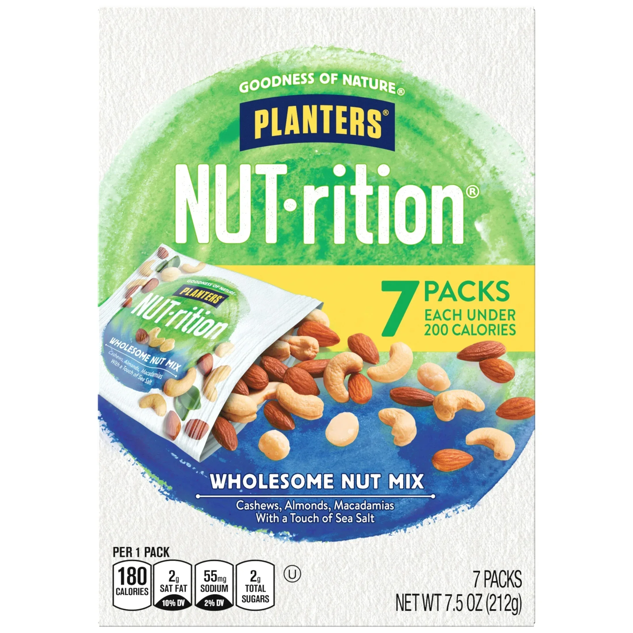 PLANTERS NUT-RITION Wholesome Nut Mix, Mixed Nuts, Plant Based Protein, 7 Count Box