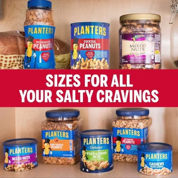 PLANTERS Salted Cocktail Peanuts, Party Snacks, Plant Based Protein, 16 oz Steel Can - Image 5
