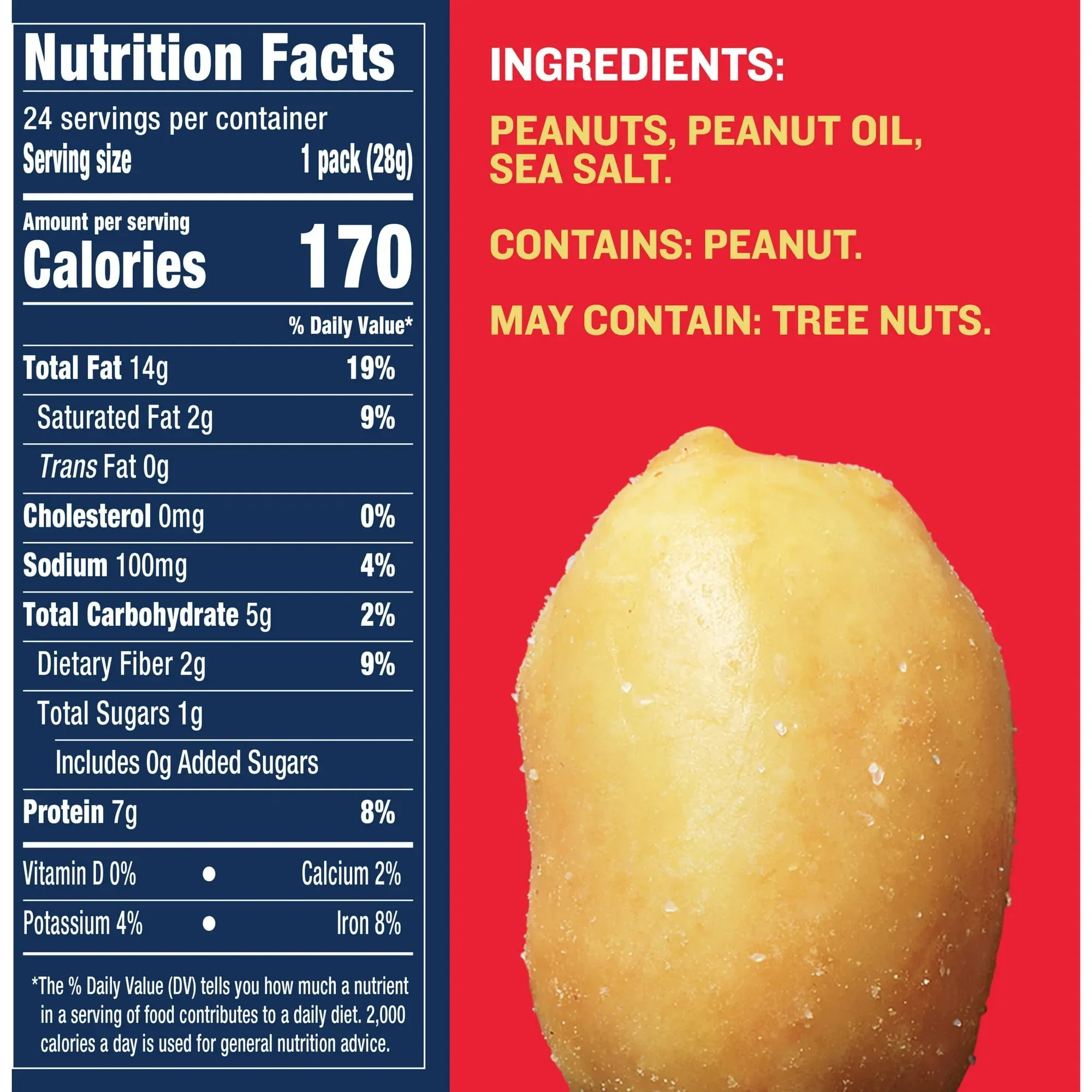 Planters Salted Peanuts, 24 ct Box, 1 oz Packs - Image 3