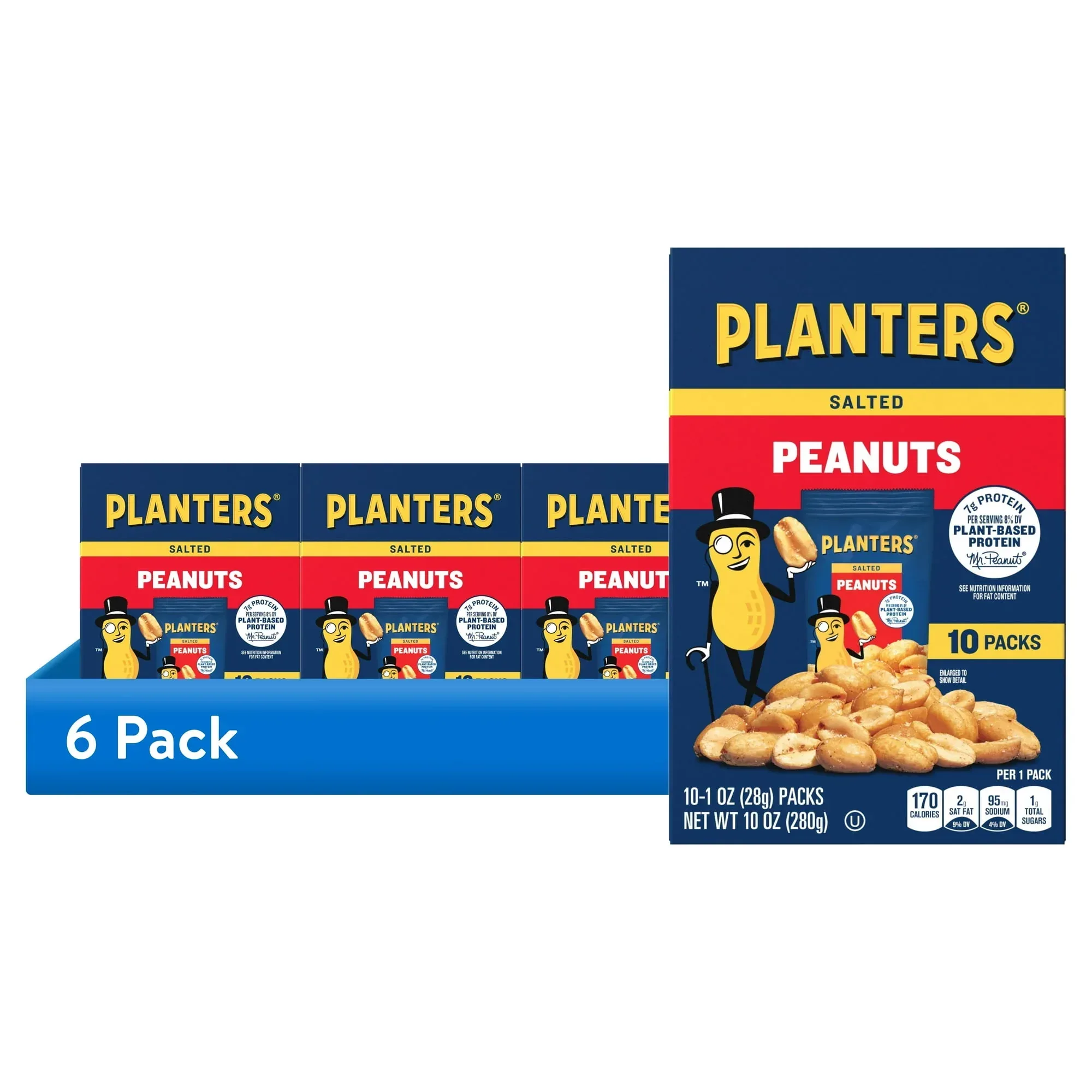 Planters Salted Peanuts, Plant Based Protein, 10-1 oz. Bags - Image 6