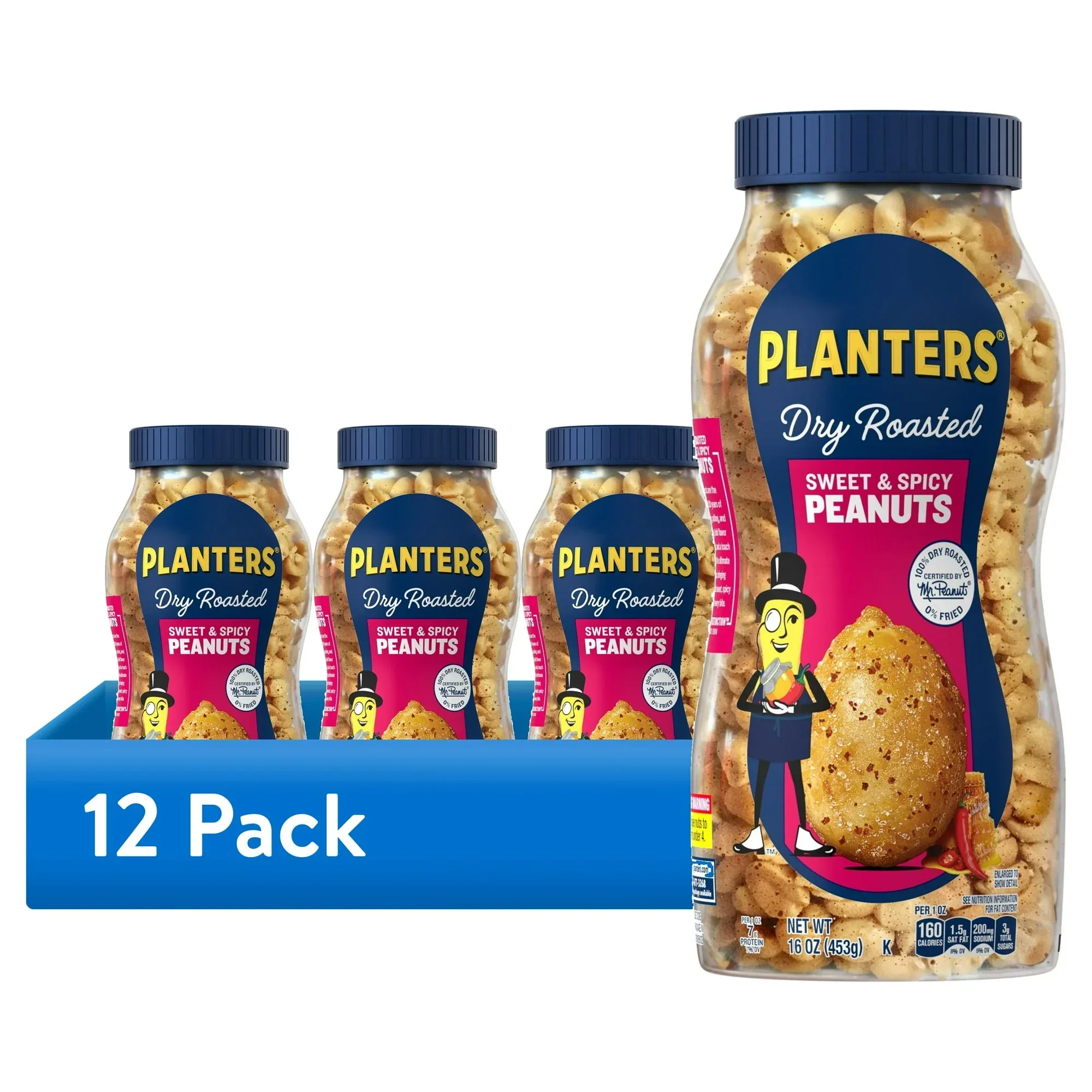 PLANTERS Sweet and Spicy Peanuts, Party Snacks, Plant-Based Protein, 16 oz Plastic Jar - Image 7