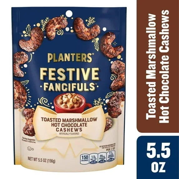 PLANTERS Toasted Marshmallow Hot Chocolate Whole Cashews, Party Snacks, Plant-Based Protein 5.5 oz Resealable Bag - Image 2