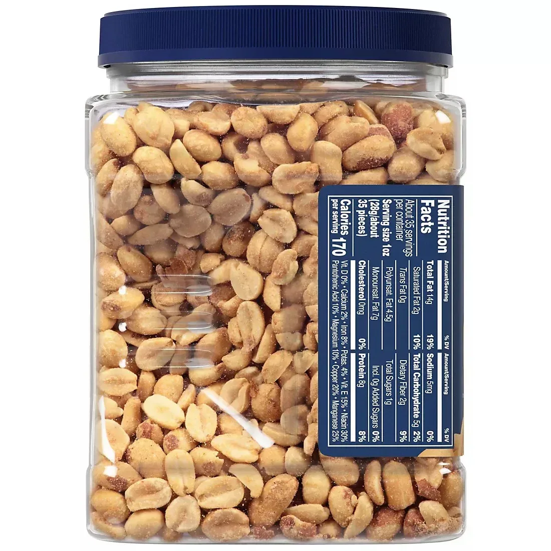 Planters Unsalted Dry Roasted Peanuts, 35 oz. - Image 2