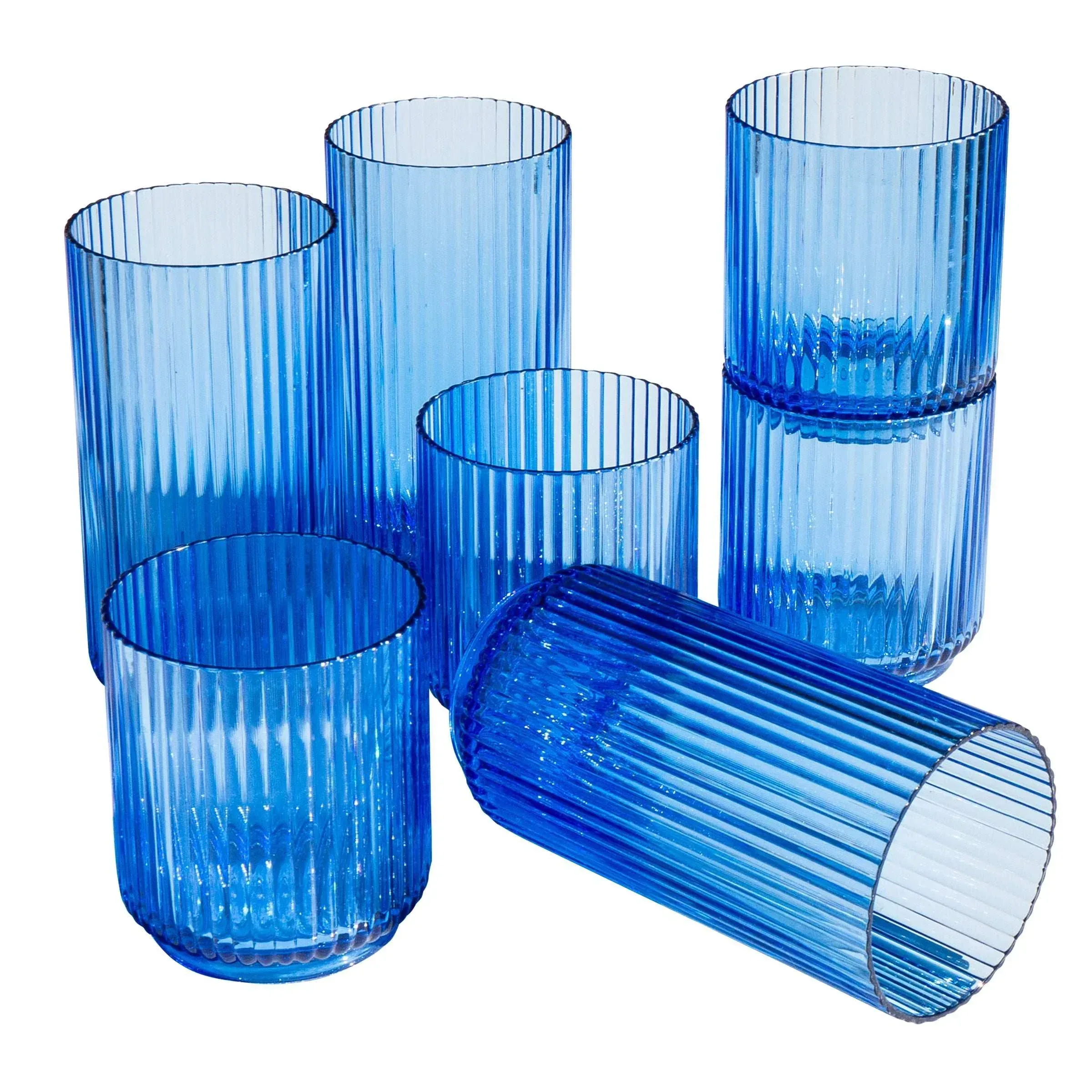 Plastic 12-piece Drinkware Set, Mesa Blue - Image 4