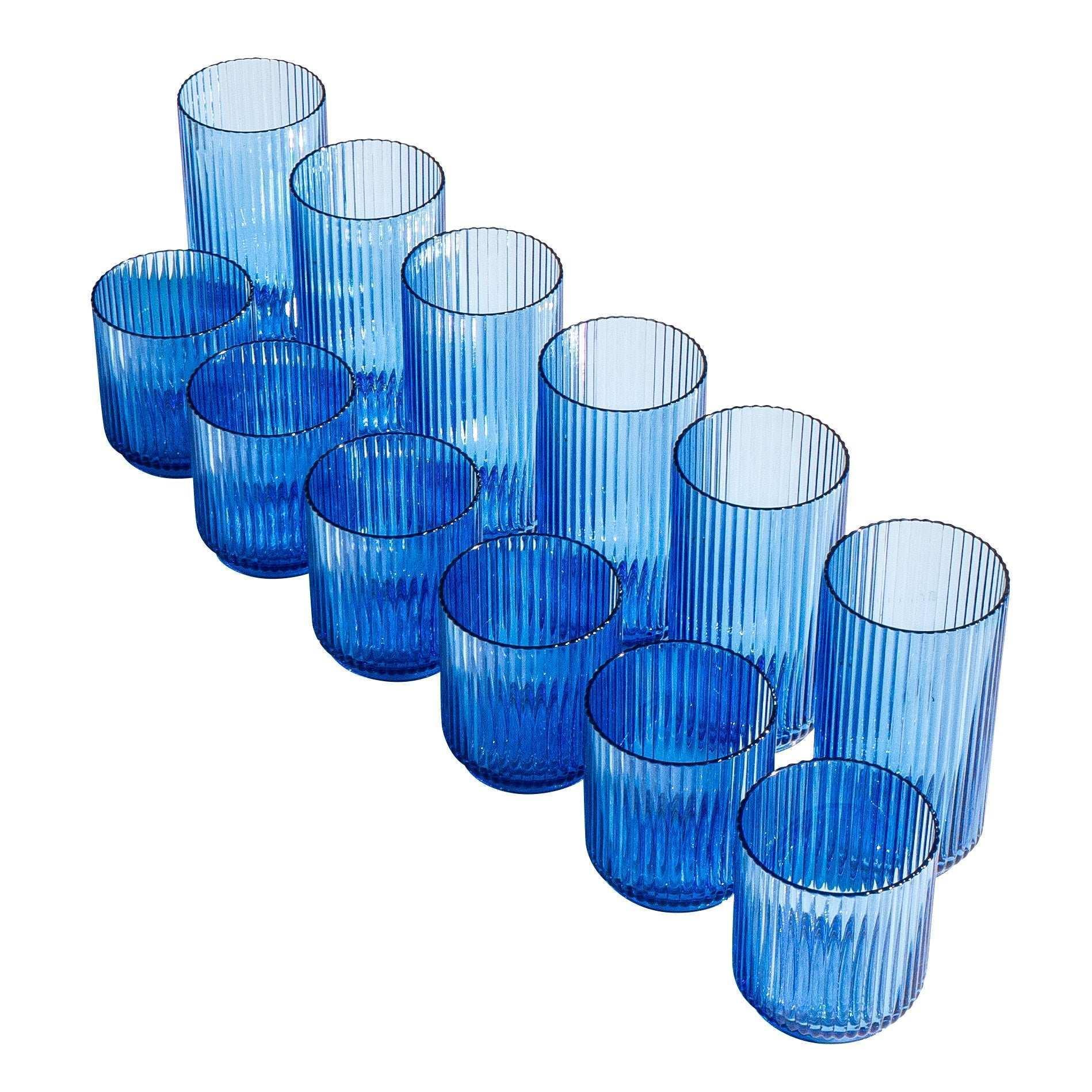 Plastic 12-piece Drinkware Set, Mesa Blue - Image 6