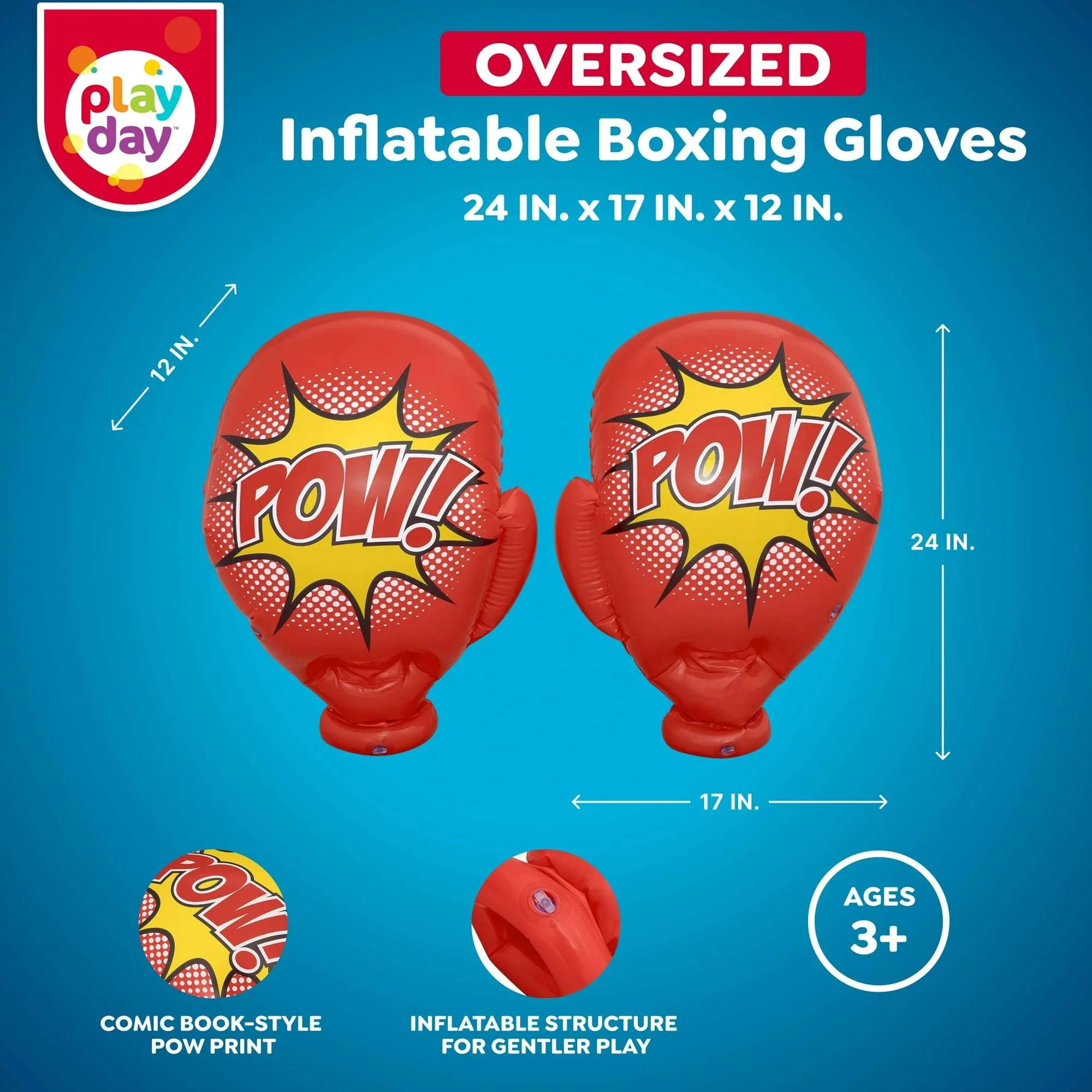 Play Day Inflatable Oversized Boxing Gloves for Kids - Image 2