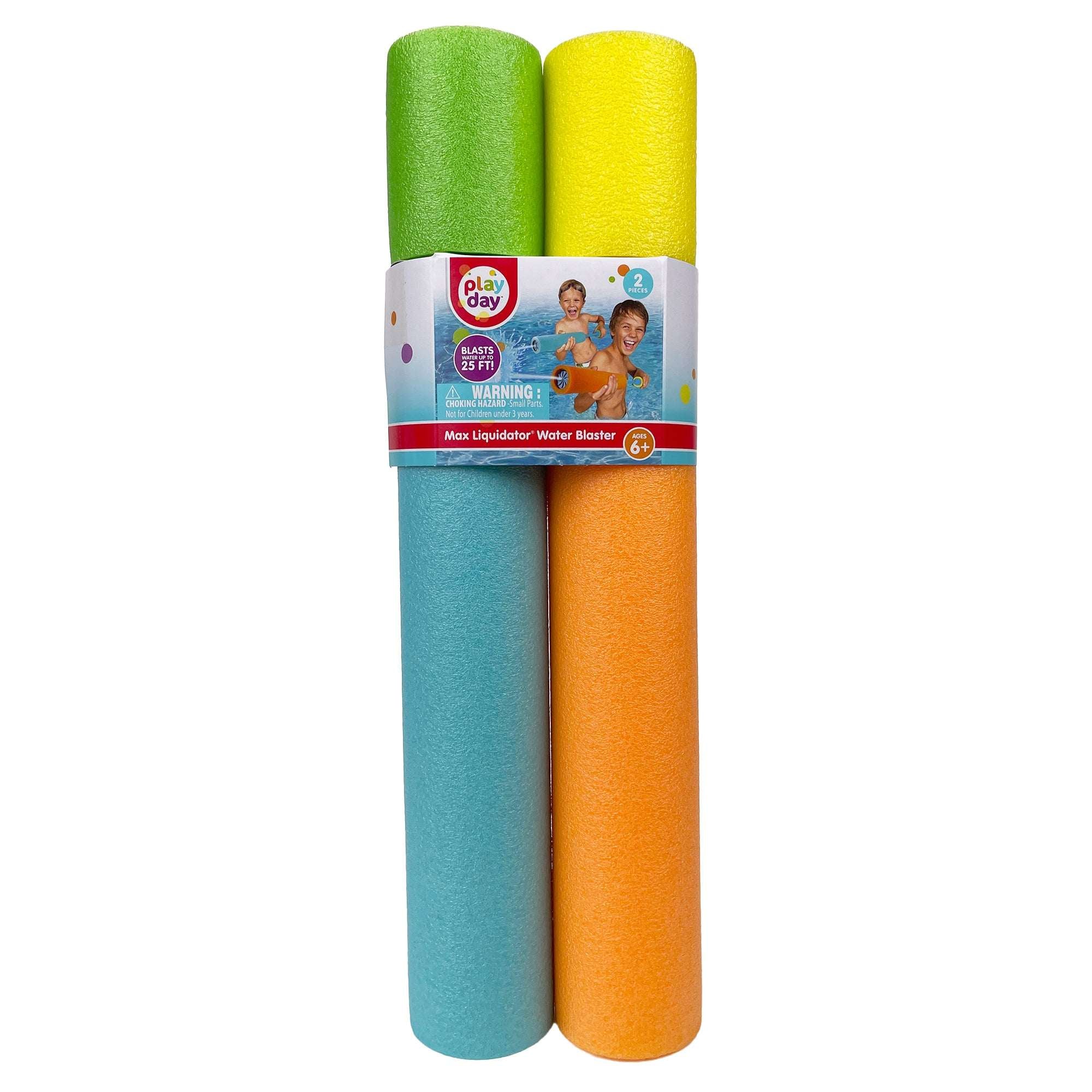 Play Day Max Liquidator Water Blaster Pool Toy, Neon Green-Blue and Yellow-Orange, 2-Pack - Image 4