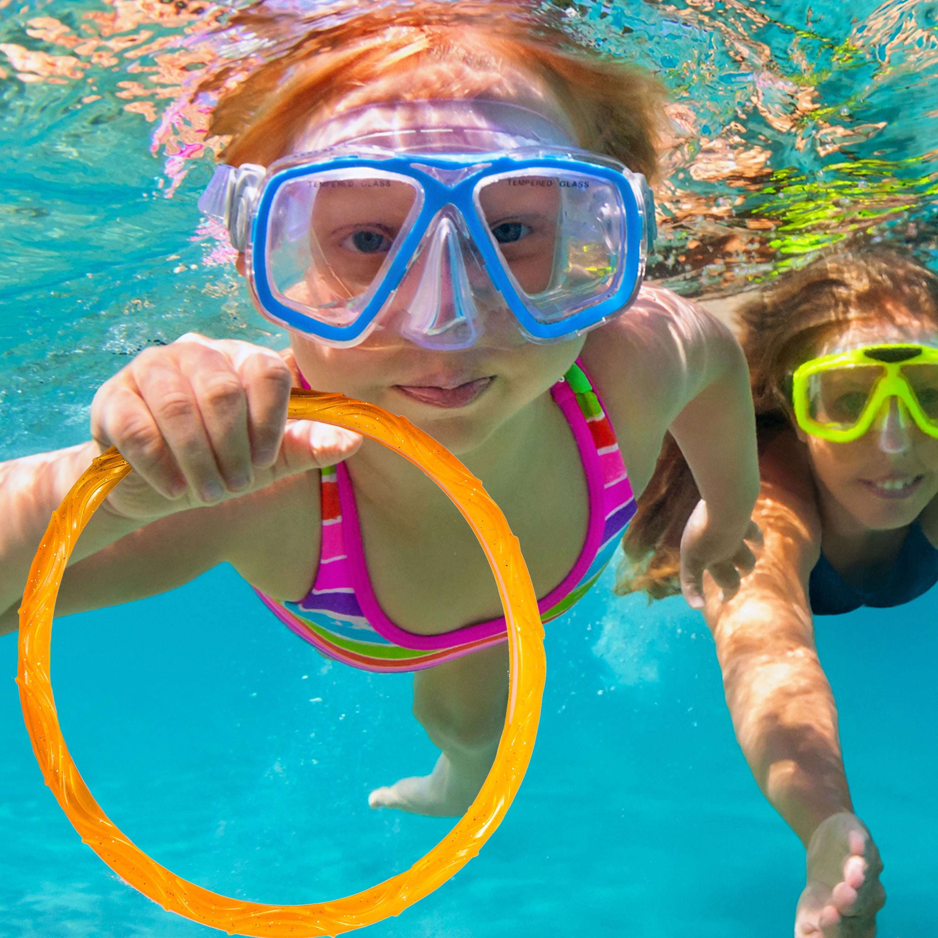 Play Day Sparkly Pool Ring Diving Set for Children, Multi-Color, 6 Rings - Image 5