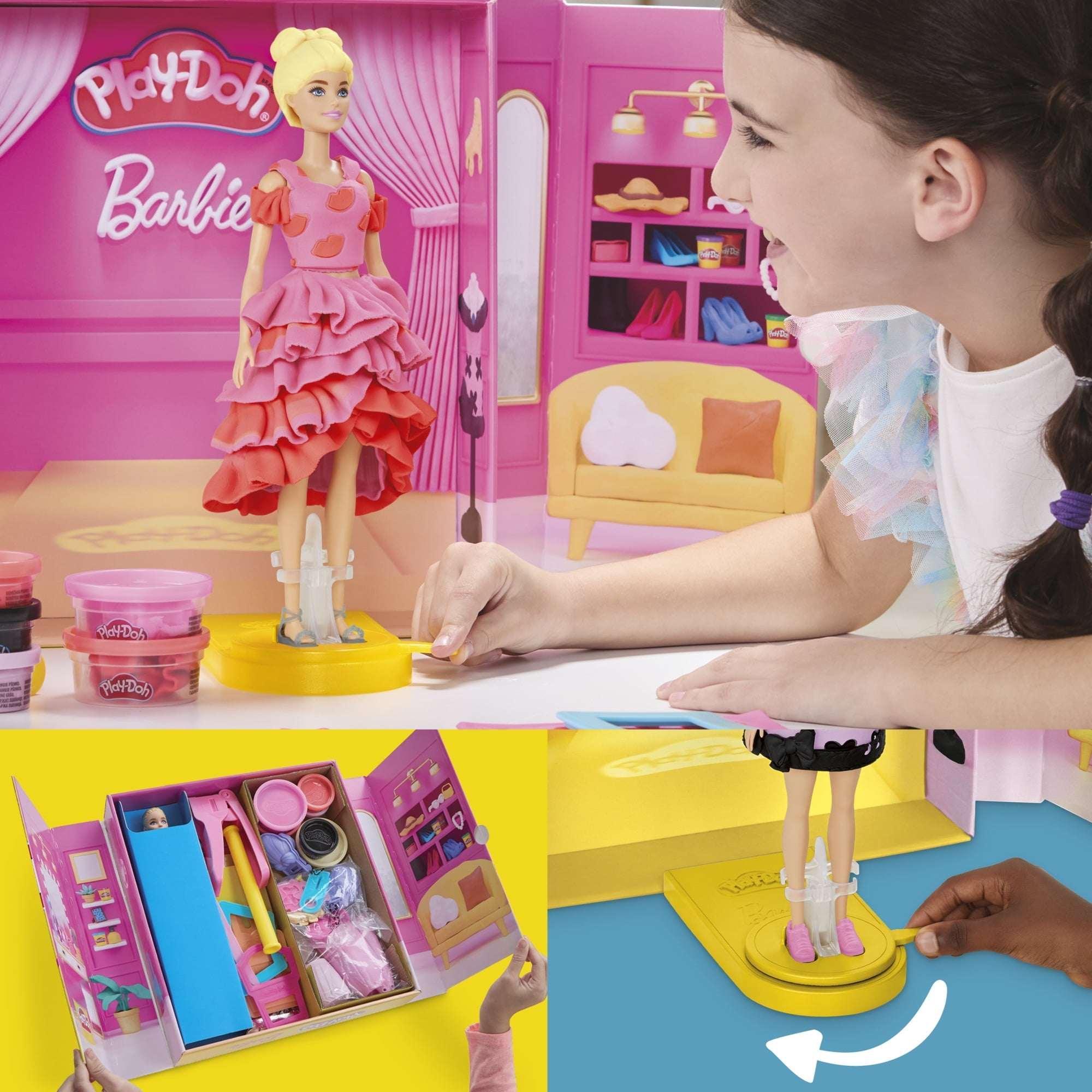 Play-Doh Barbie Designer Fashion Show Playset, Make Doll Clothes, Holiday Gifts for Girls & Boys 5 and up - Image 2