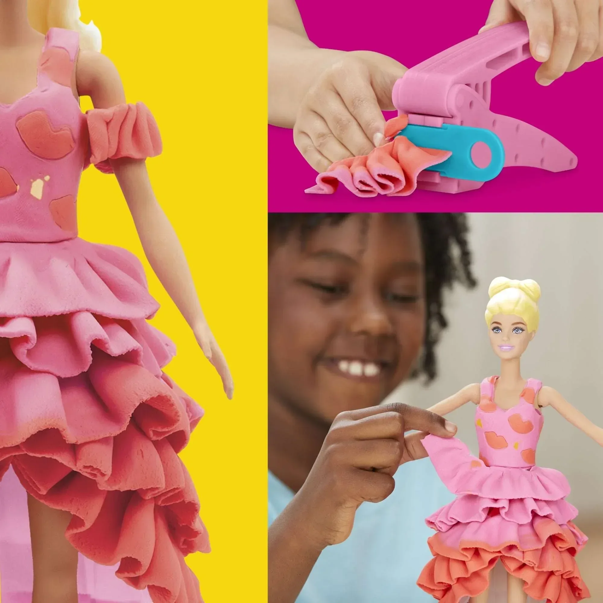 Play-Doh Barbie Designer Fashion Show Playset, Make Doll Clothes, Holiday Gifts for Girls & Boys 5 and up - Image 5