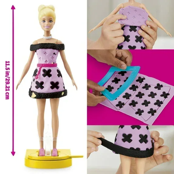 Play-Doh Barbie Designer Fashion Show Playset, Make Doll Clothes, Holiday Gifts for Girls & Boys 5 and up - Image 8