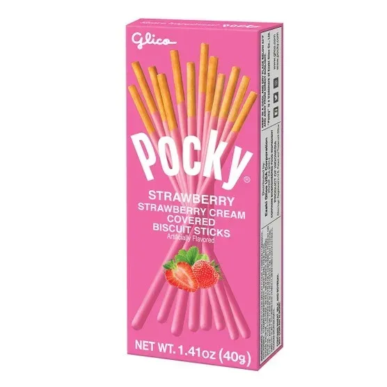 Pocky Cream Covered Biscuit Sticks, Strawberry, 1.41 oz, 10-count