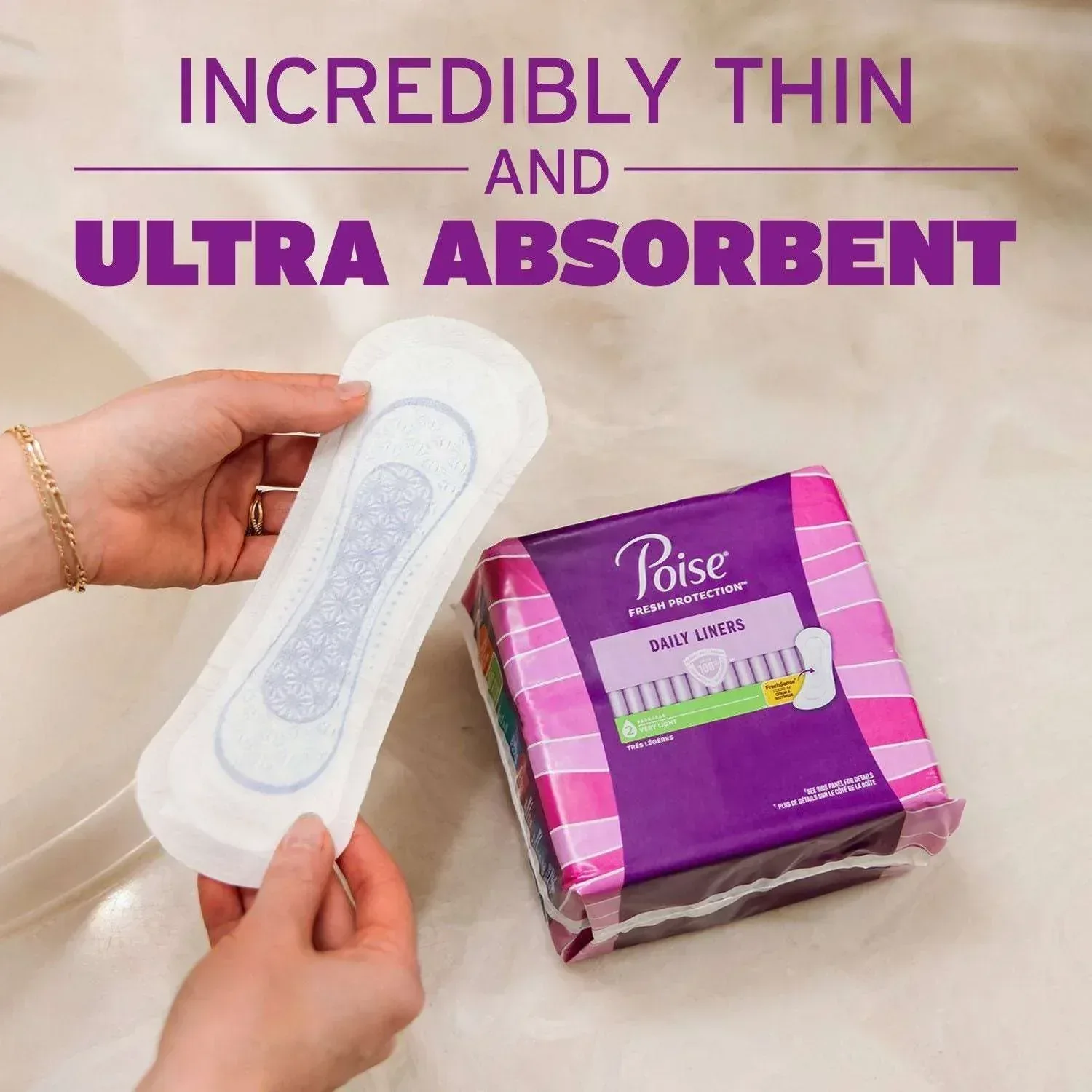 Poise Daily Incontinence Panty Liners, 2 Drop Very Light, 132 ct. - Image 6