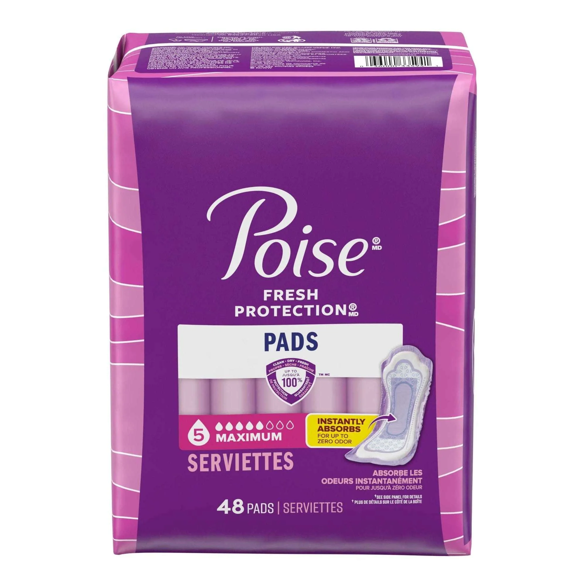 Poise Incontinence Pads for Women, 5 Drop Maximum Absorbency, Regular Length, 48 Count - Image 7