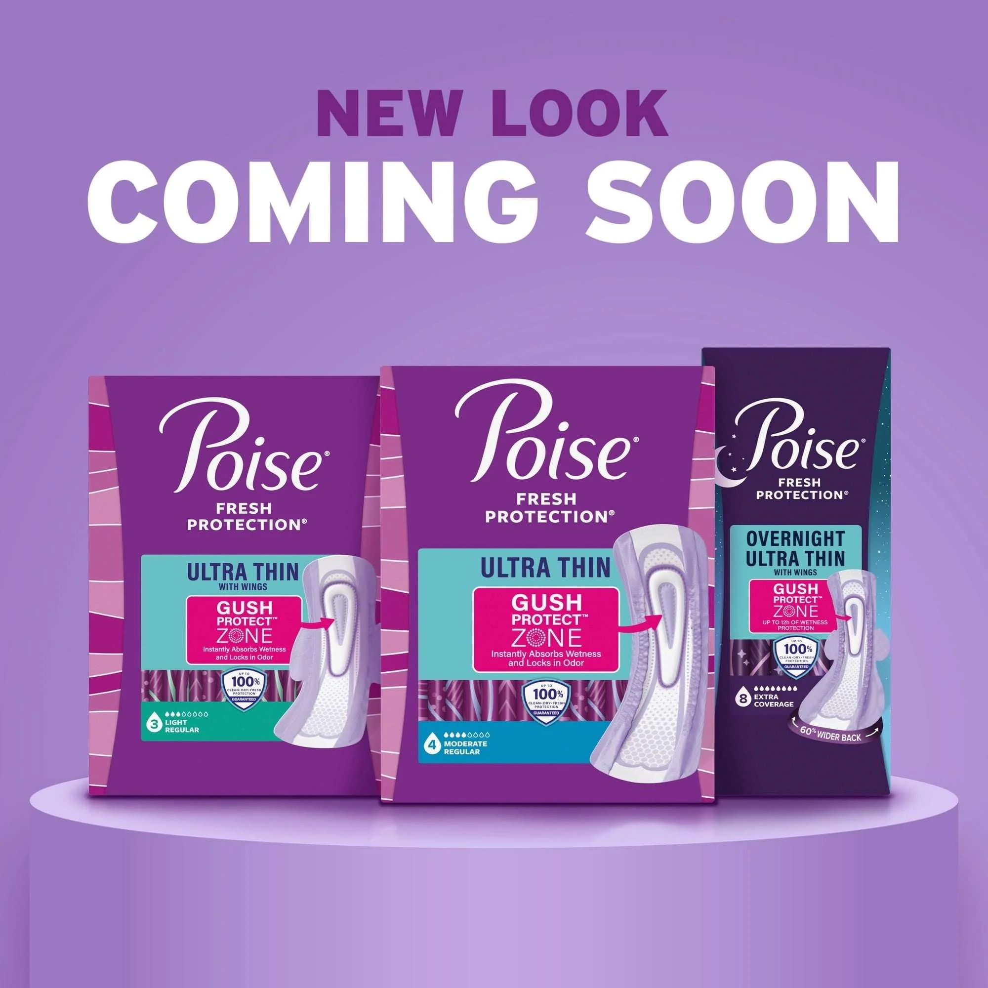Poise Ultra Thin Incontinence Pads with Wings, 3 Drop Light Absorbency, 66 Count - Image 2