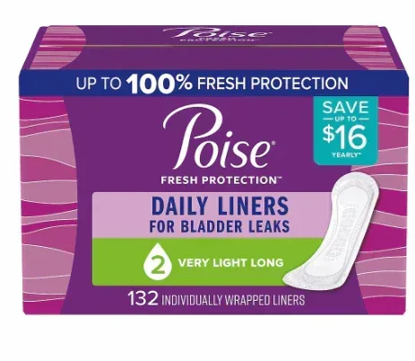 Poise Very Light Absorbency Long Incontinence Panty Liners, 132 ct. - Image 2