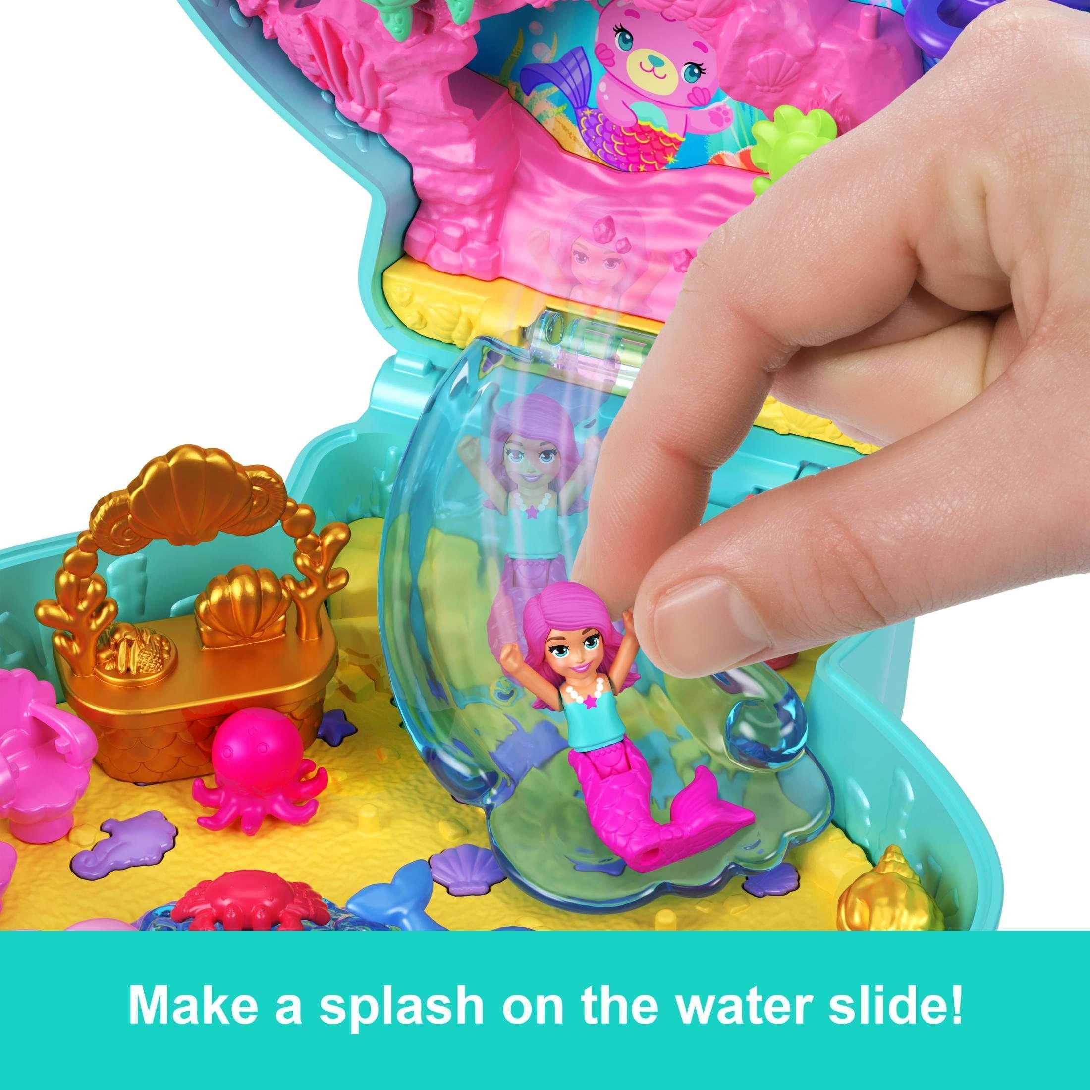 Polly Pocket Glitter Island Compact Playset with 1 Micro Mermaid Doll and Ocean Pets, Travel Toy with Themed Accessories - Image 5