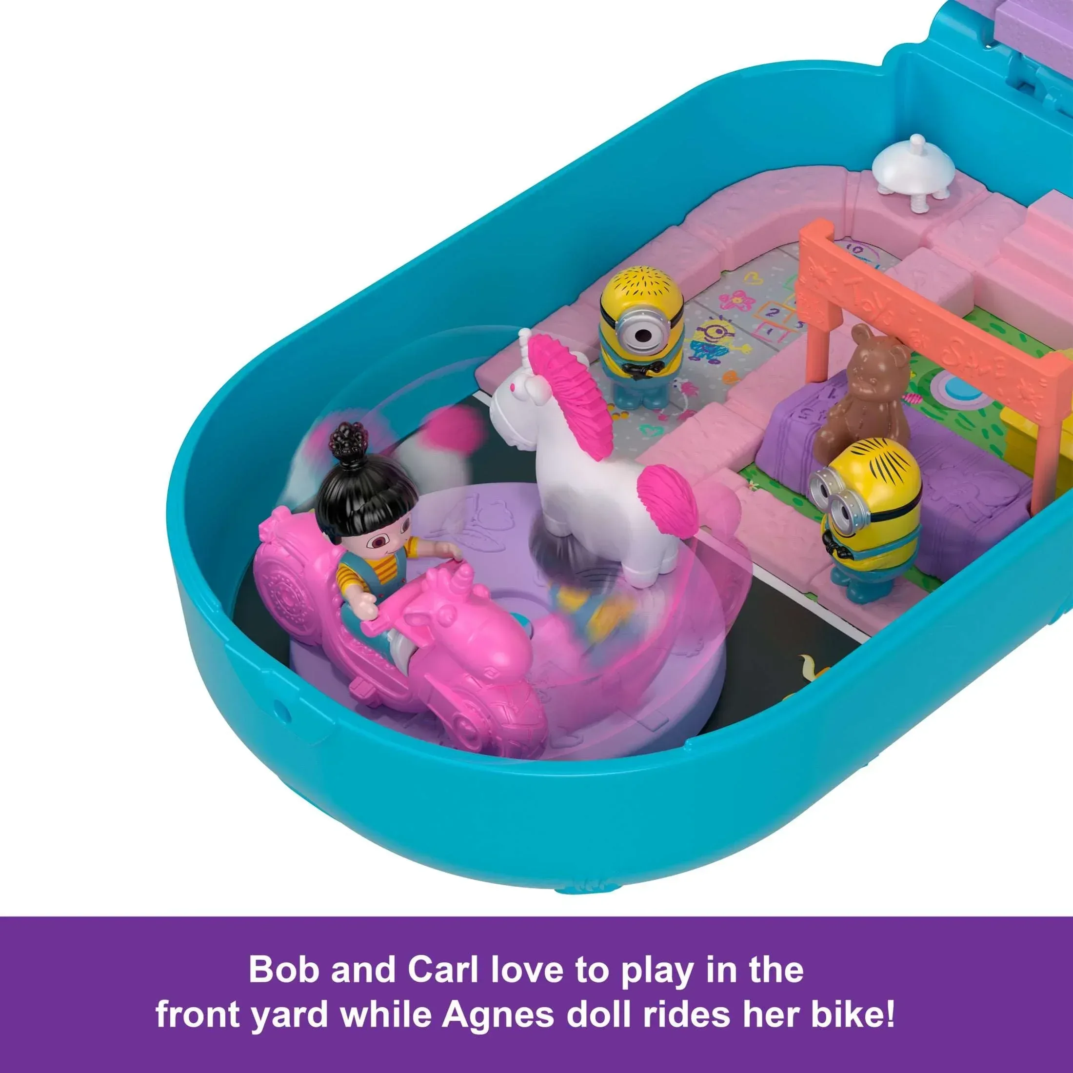 Polly Pocket Playset, Minions Compact with 9 Accessories, 1 Doll, 2 Minions and Unicorn Toy - Image 4