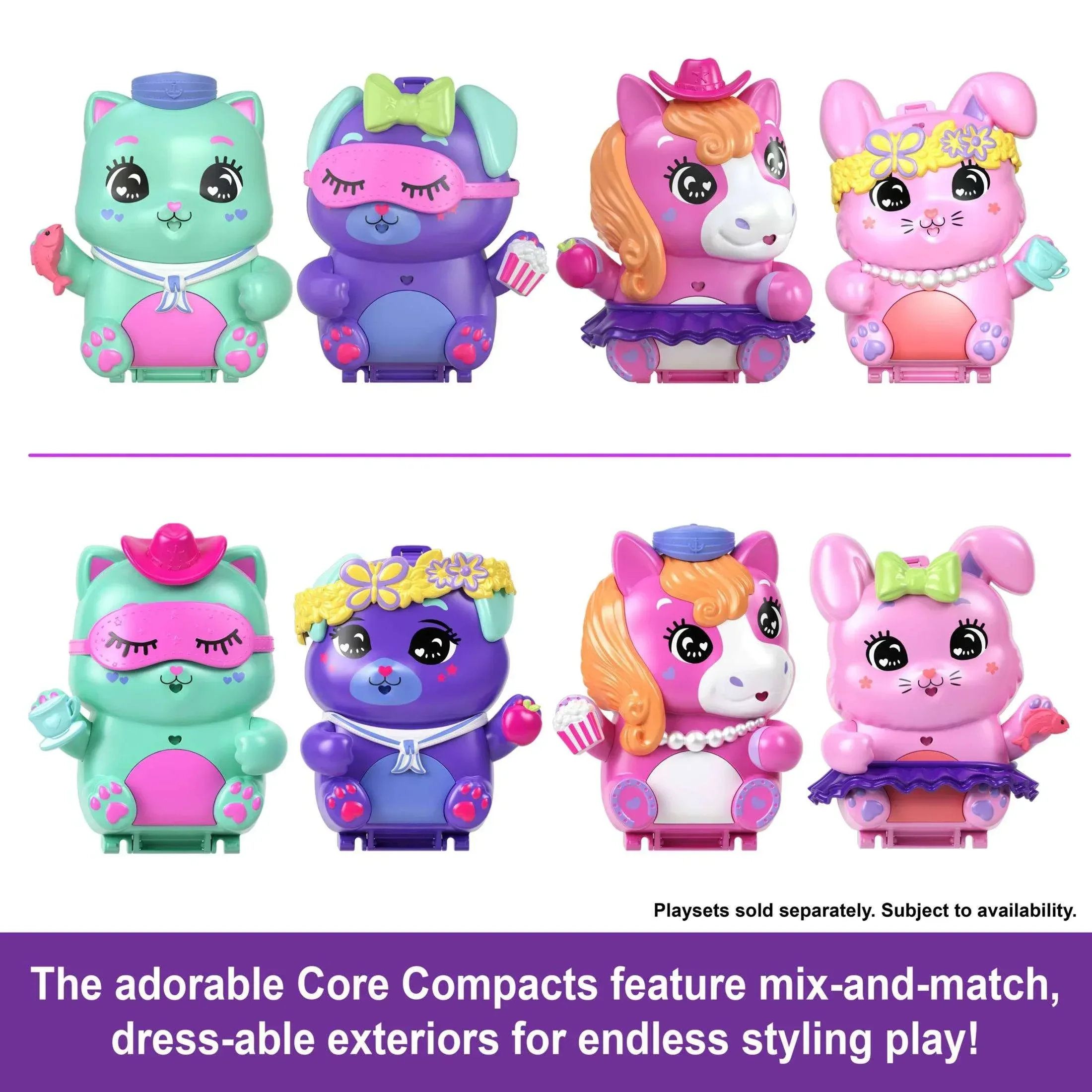 Polly Pocket Sleepover Puppy Compact Playset with 1 Micro Doll, Pet Dogs, Food & Styling Accessories - Image 3