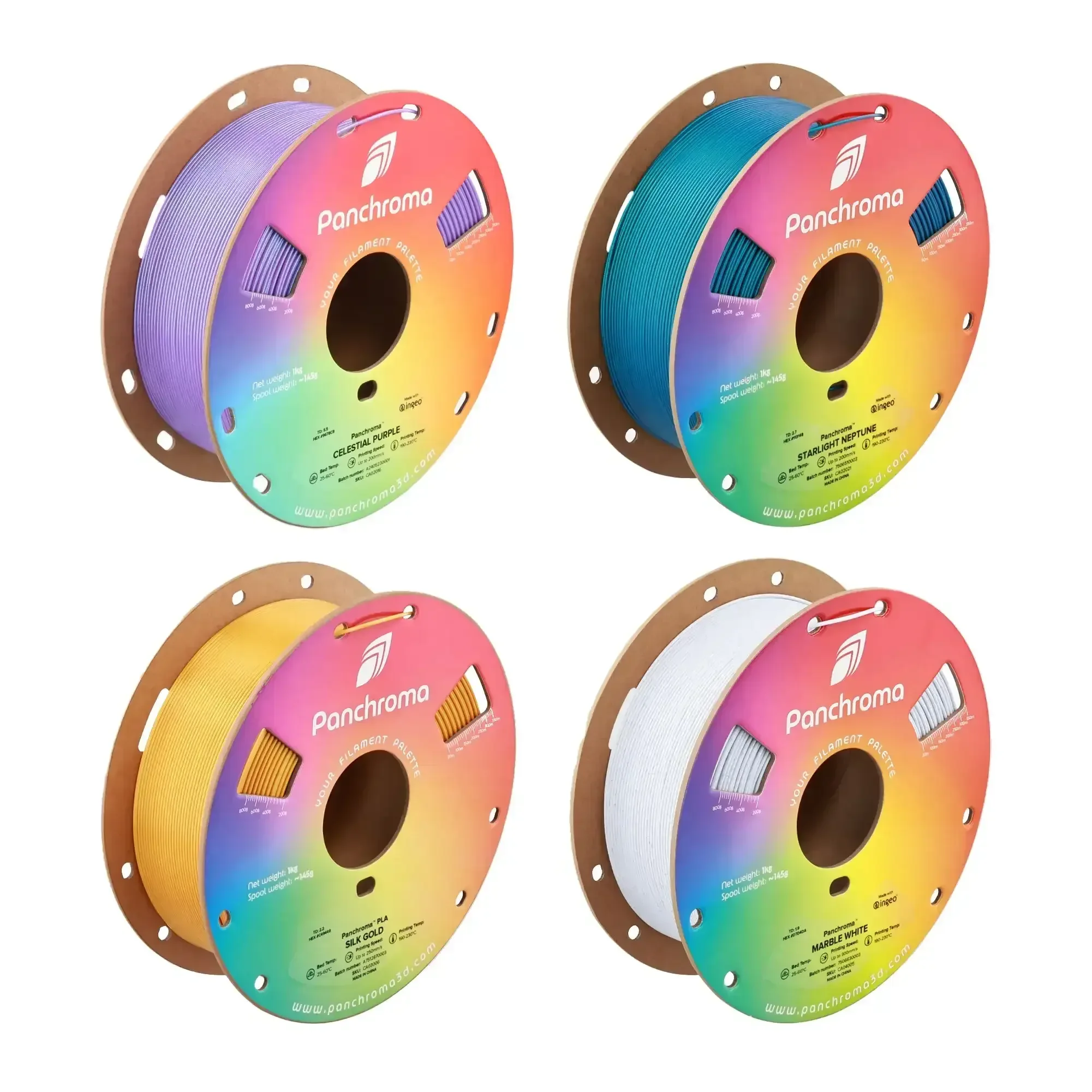 Polymaker Colorful Bundle – 4x1kg PLA, 4 Fun Colors, 1.75mm