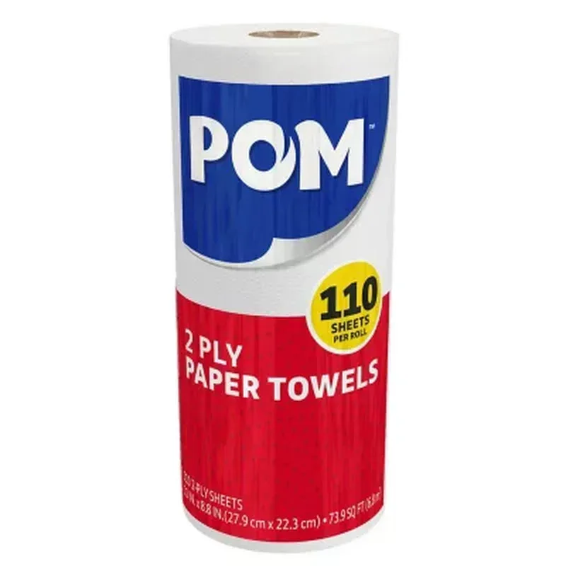 POM Individually Wrapped 2-Ply Paper Towels (110 Sheets/Roll, 30 Rolls) - Image 3