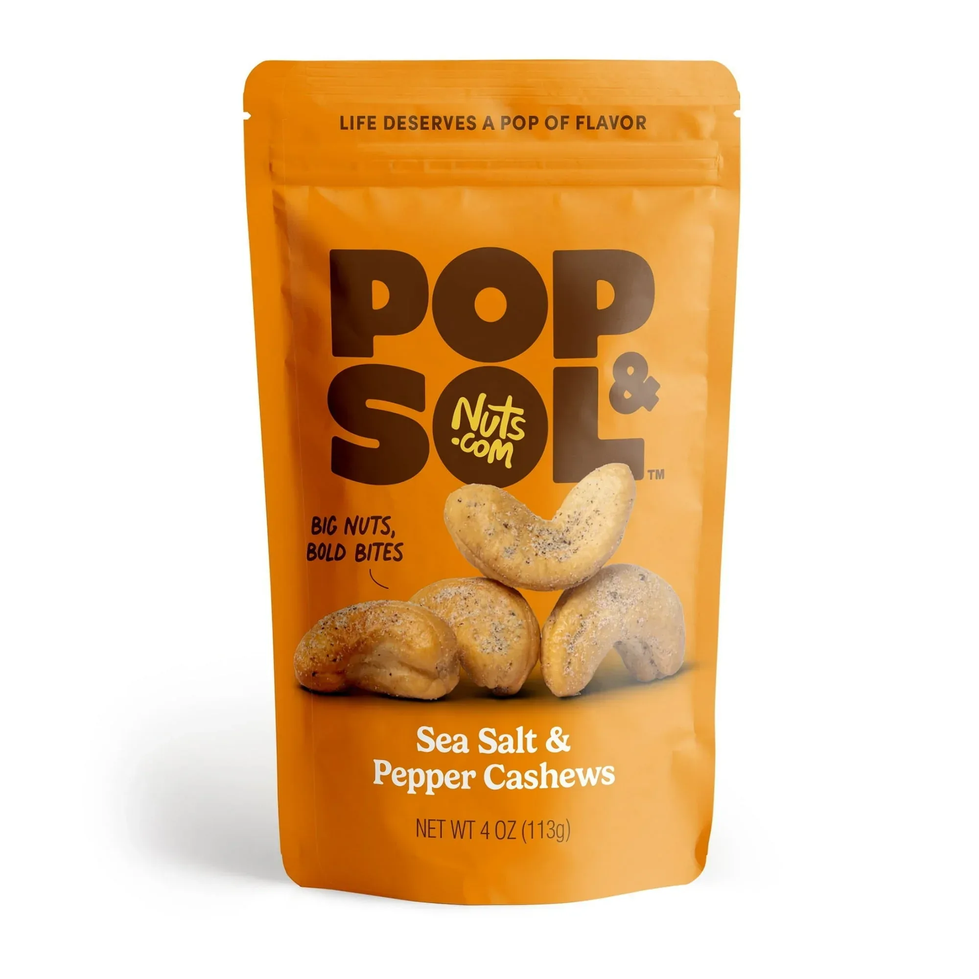 Pop & Sol by Nuts.com, Jalapeño Cashews, 4 oz Bag - Image 7