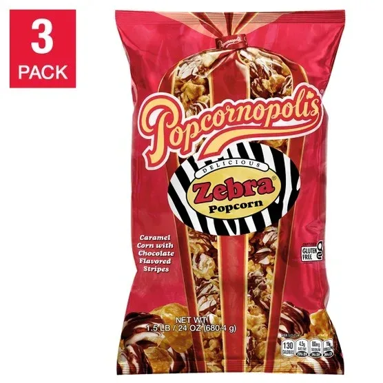 Popcornopolis Zebra Popcorn 24 oz, 3-count - Image 5