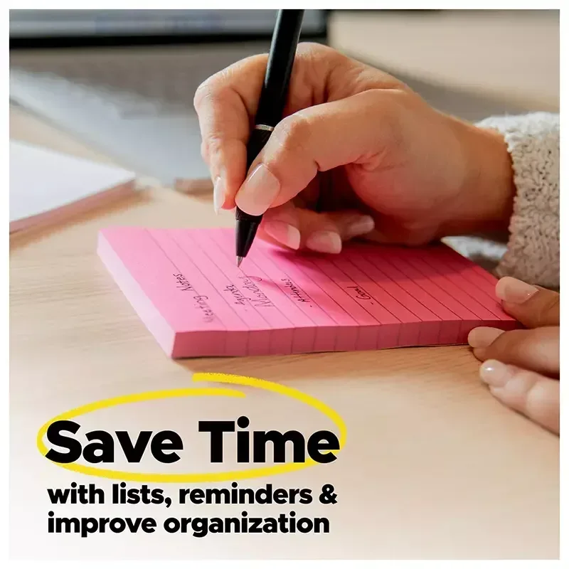 Post-it Super Sticky Notes, 4" x 6", Supernova Neons Collection, Lined - Image 8