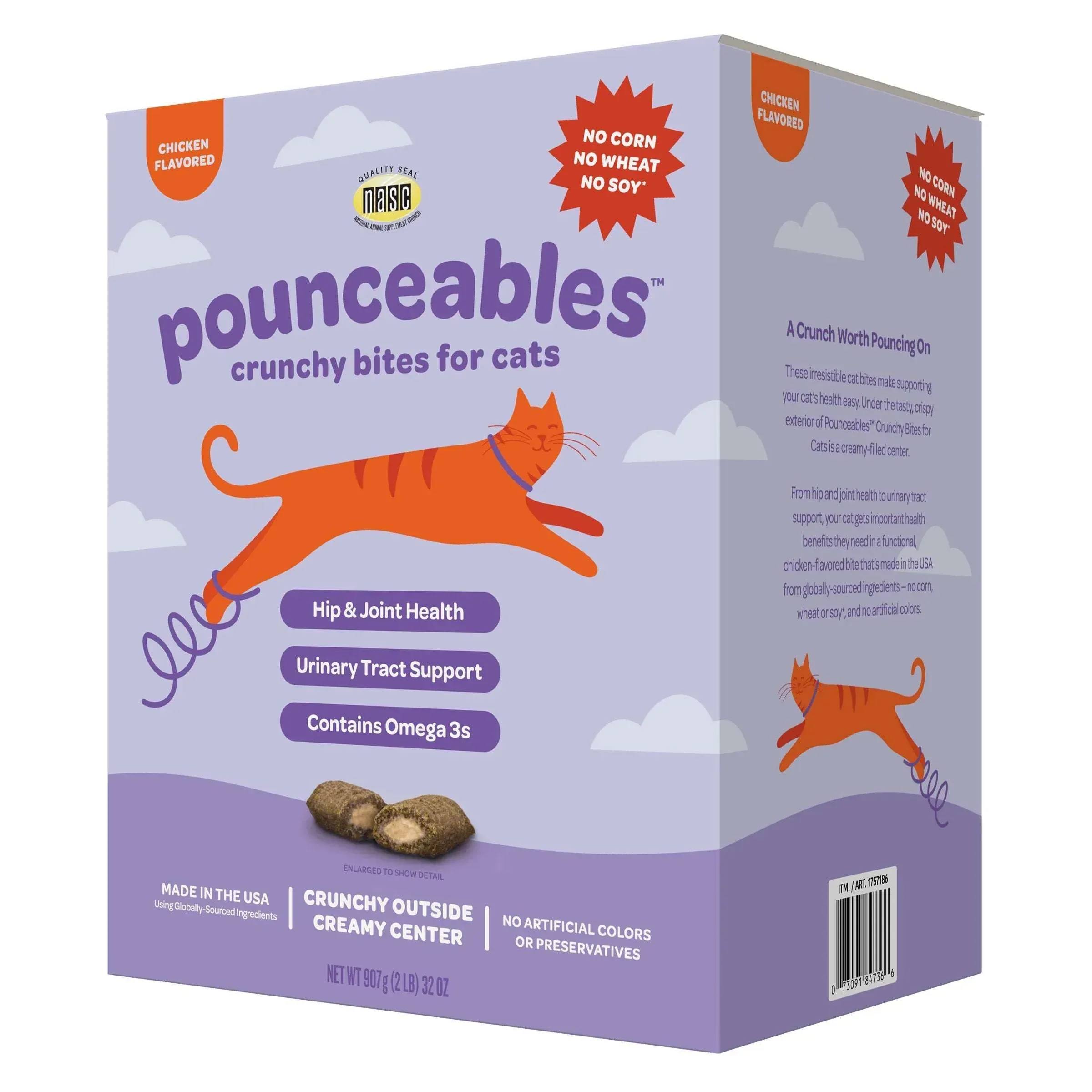 Pounceables Crunchy Bites for Cats, Chicken Flavor, 32oz - Image 3