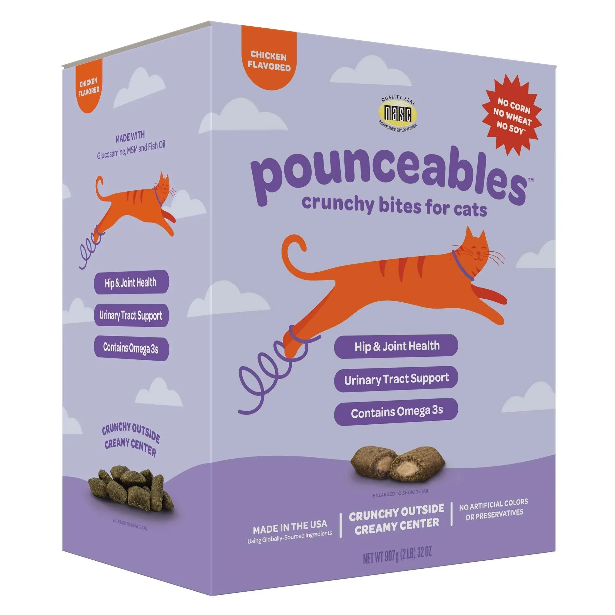 Pounceables Crunchy Bites for Cats, Chicken Flavor, 32oz - Image 4