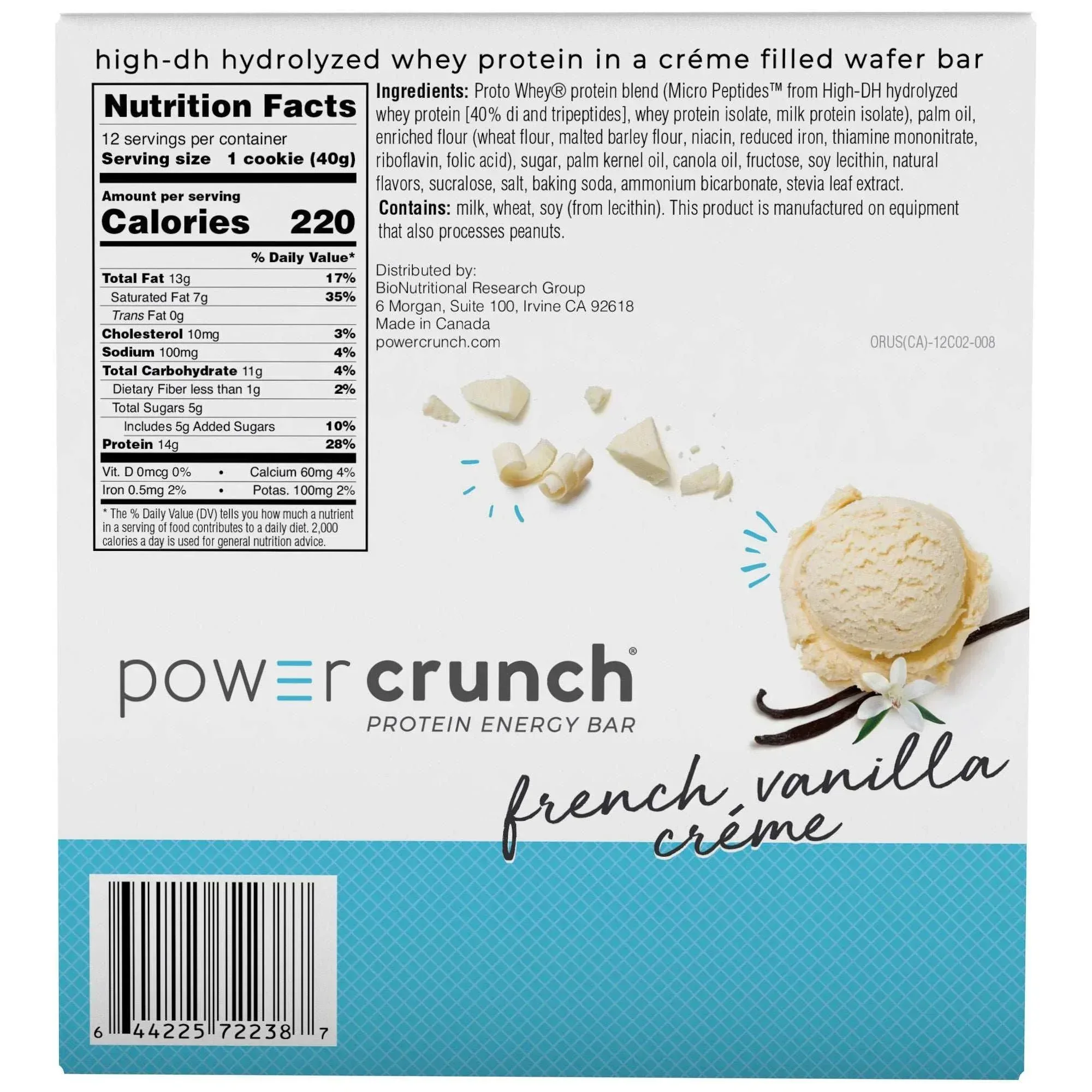 Power Crunch Protein Energy Bar, French Vanilla, 1.4 oz, 12-count - Image 5