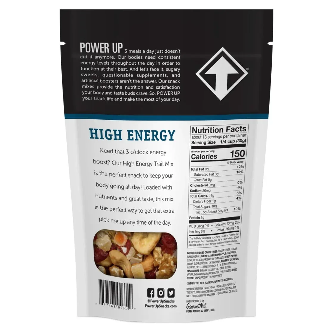 Power Up Trail Mix High Energy 14oz, Gluten Free, Vegan, Non-GMO - Image 2