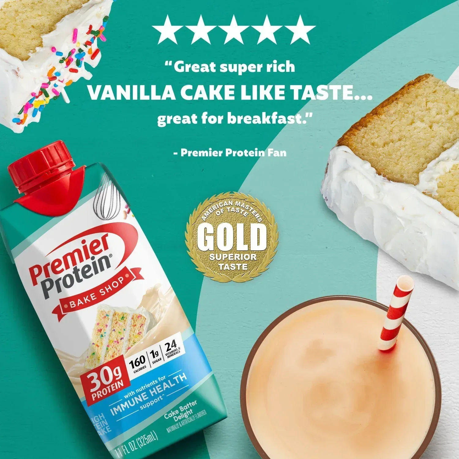 Premier Protein 30g High Protein Shake, Cake Batter Delight 11 fl. oz., 15 pk. - Image 4