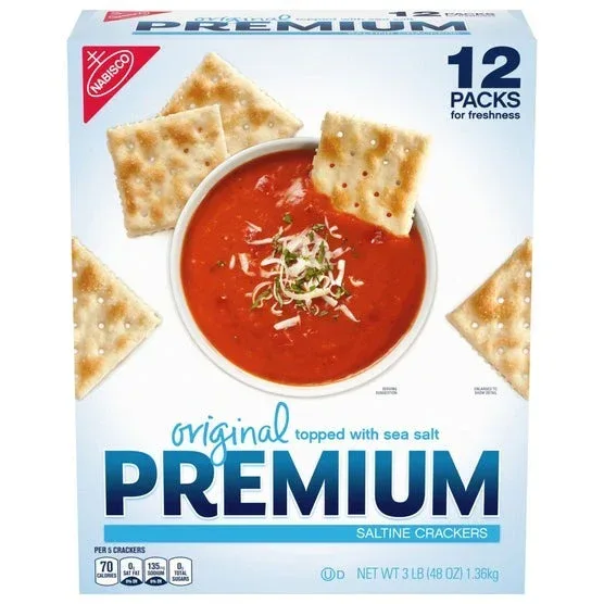 Premium Saltine Crackers, Original, 48 oz, 12-count - Image 2