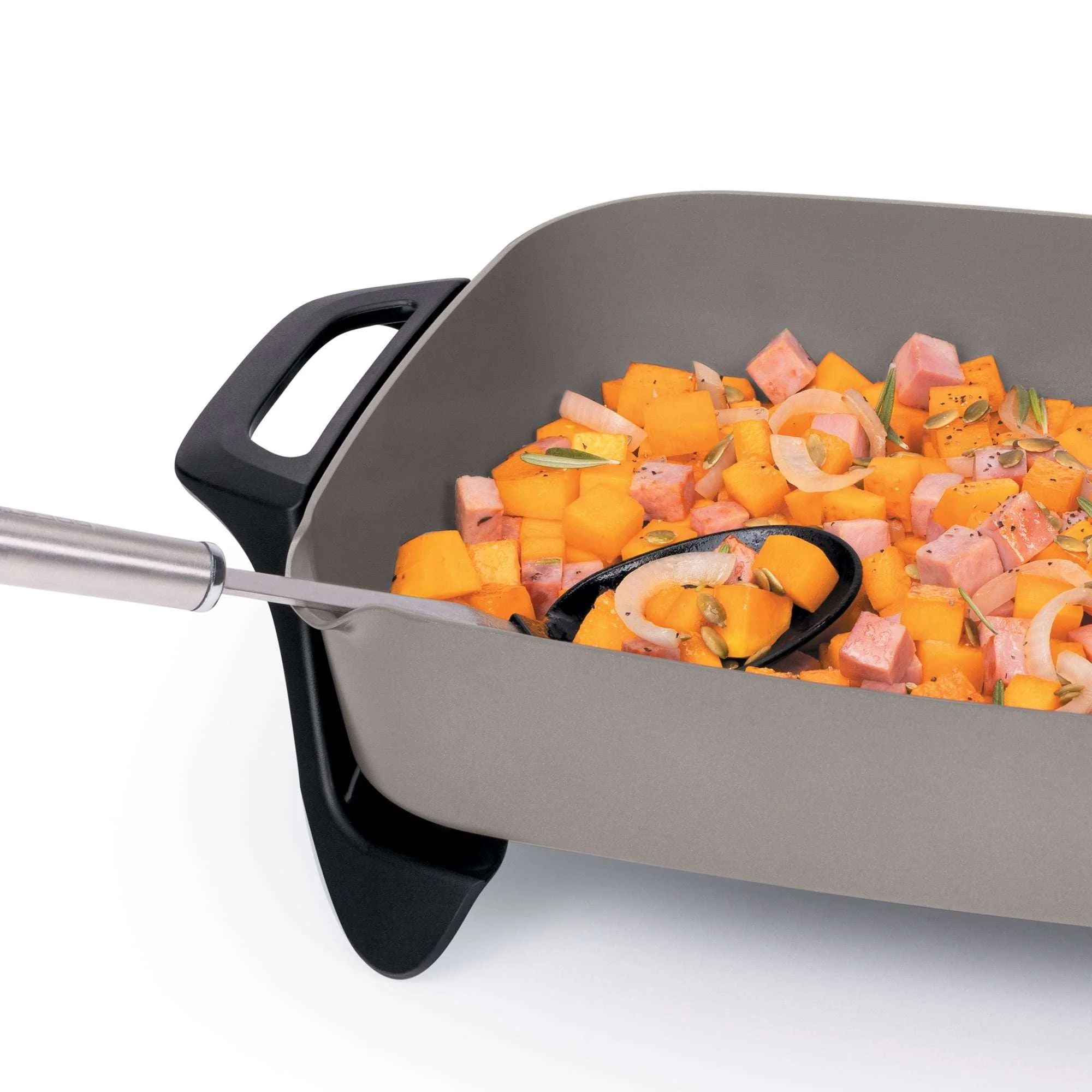 Presto 16" Ceramic Electric Skillet with Glass Cover, Silver 06860 - Image 3
