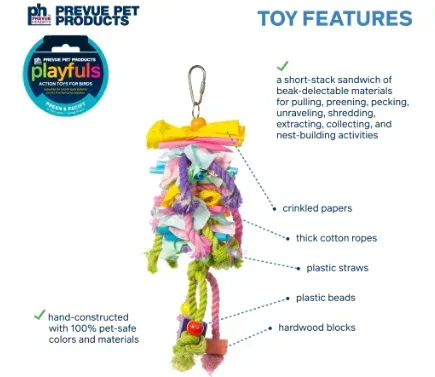 Prevue Pet Products Short Stack Preen & Pacify Bird Toy - Image 3