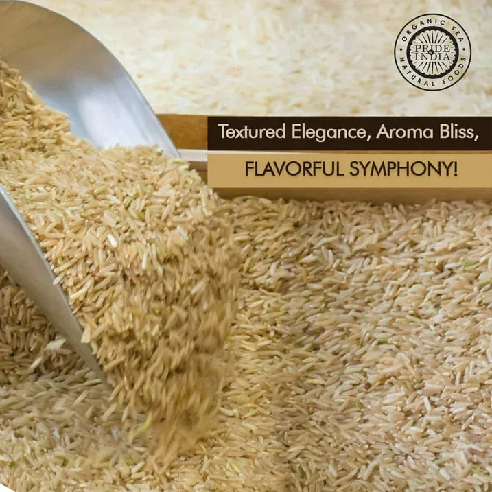 Pride Of India - Extra Long Indian Premium Brown Basmati Rice, 5 Pound (2.26 Kilo) RECOLSABLE JUTE (BURLAP) - Naturally Aromatic, Aged, Flavorful, Slender, Non Sticky Whole Grains - Image 5