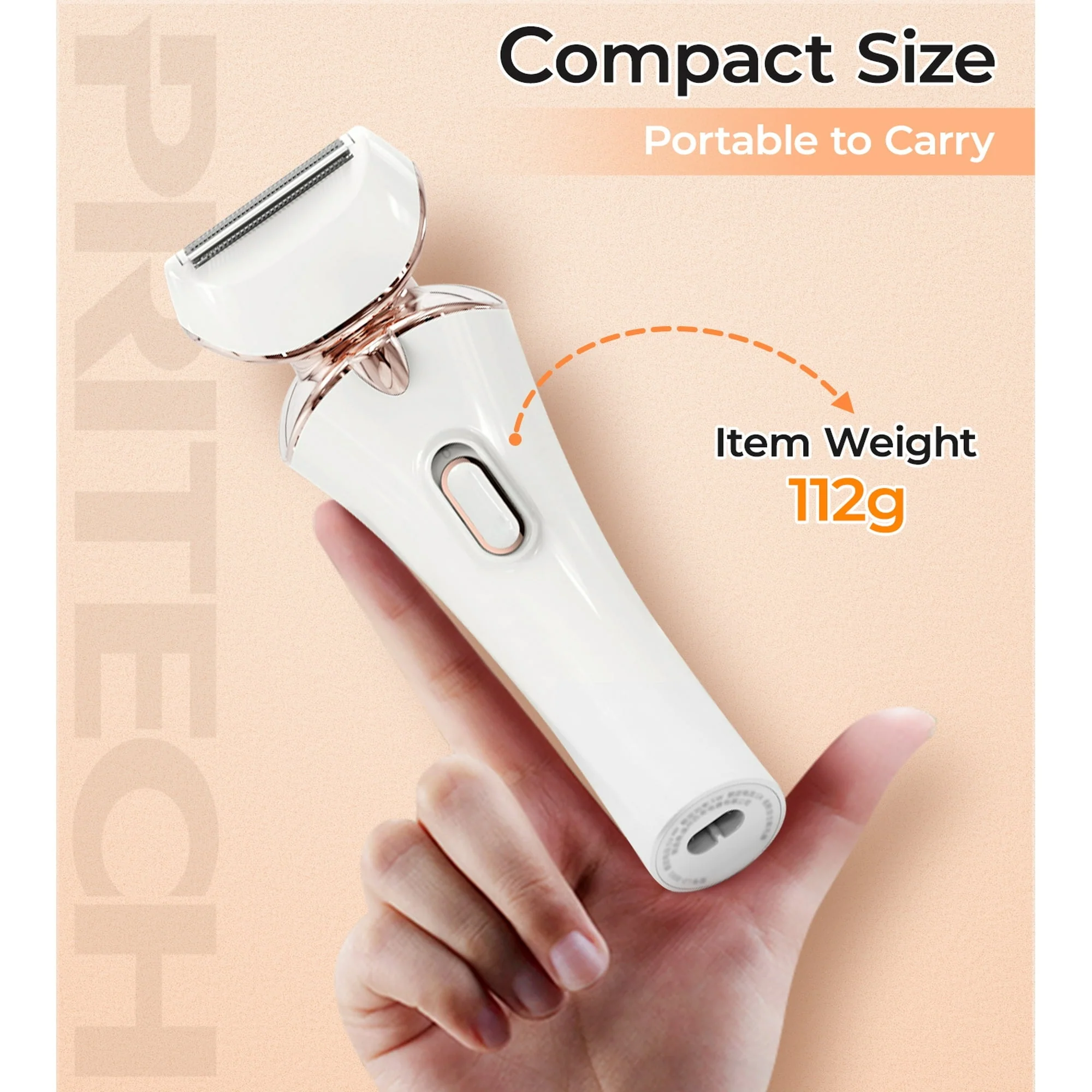 PRITECH Electric Shaver for Women - Cordless Lady Razor, USB Rechargeable, Wet & Dry Waterproof Razor for Legs, Arms, Underarms, Bikini - Image 2