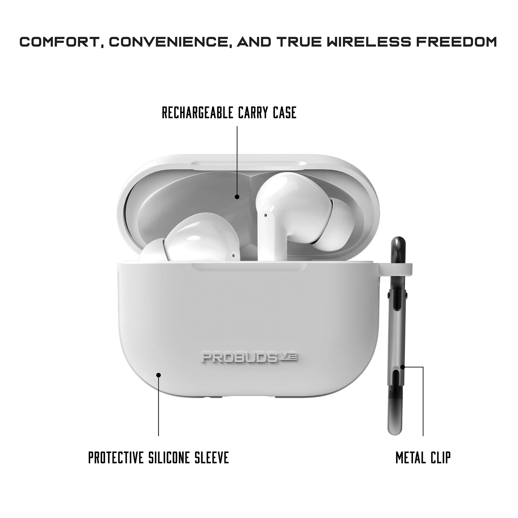 Probuds V2 – True Wireless Bluetooth Earbuds with Charging Case, Auto Pairing & Built-in Mic - Image 5