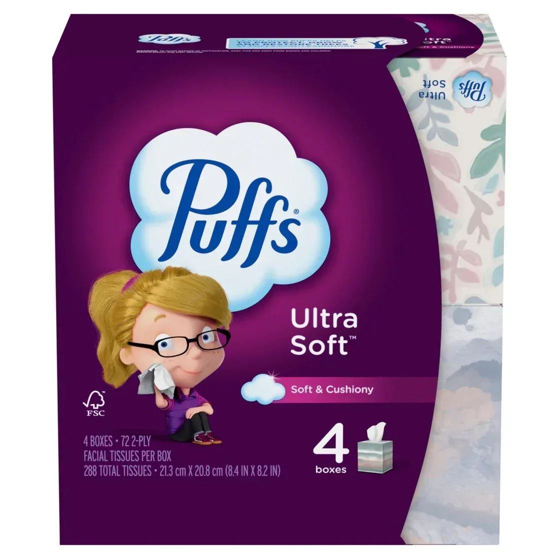 Puffs Ultra Soft Facial Tissues, 4 Count - Image 7