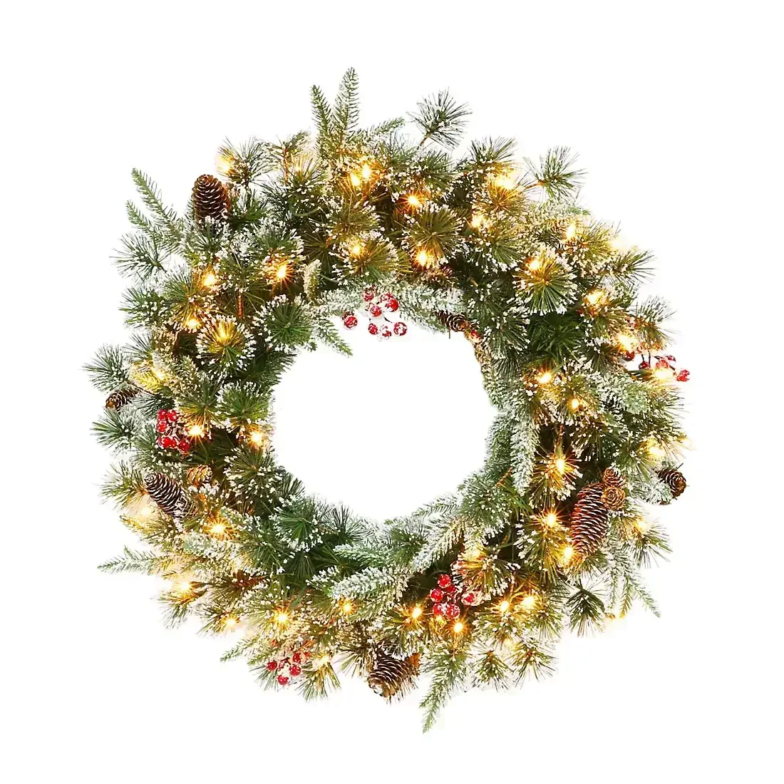 Puleo International 9' x 10" Decorated Christmas Garland with 100 ct. Lights - Image 2