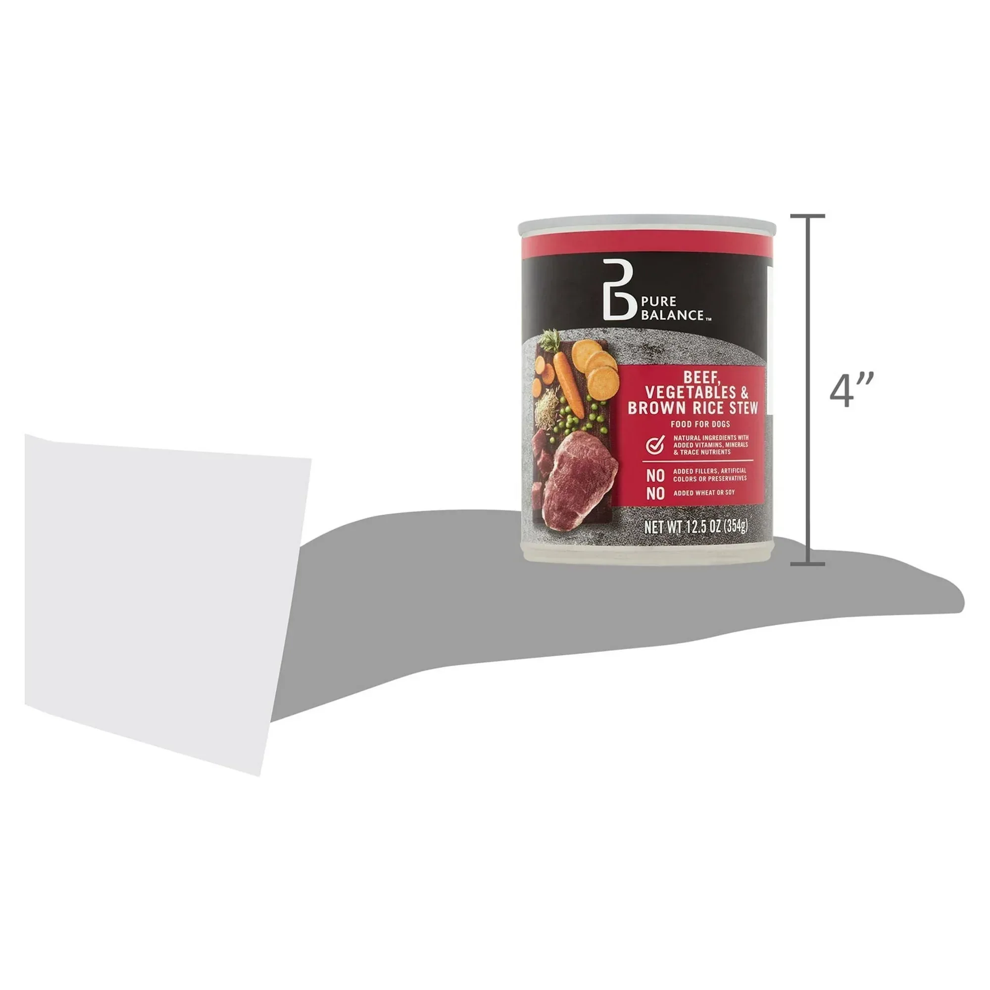 Pure Balance Beef, Vegetable & Brown Rice Flavor Stew Wet Dog Food for Adult, Grain-Free, 12.5 oz. Can - Image 3