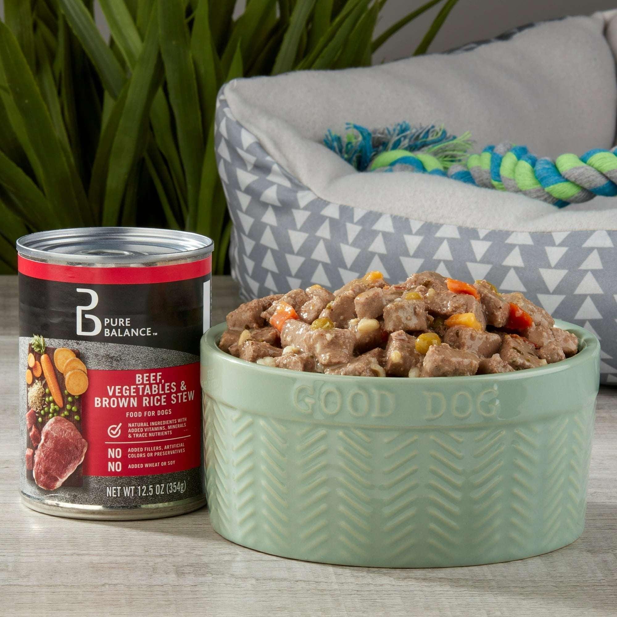 Pure Balance Beef, Vegetable & Brown Rice Flavor Stew Wet Dog Food for Adult, Grain-Free, 12.5 oz. Can - Image 5