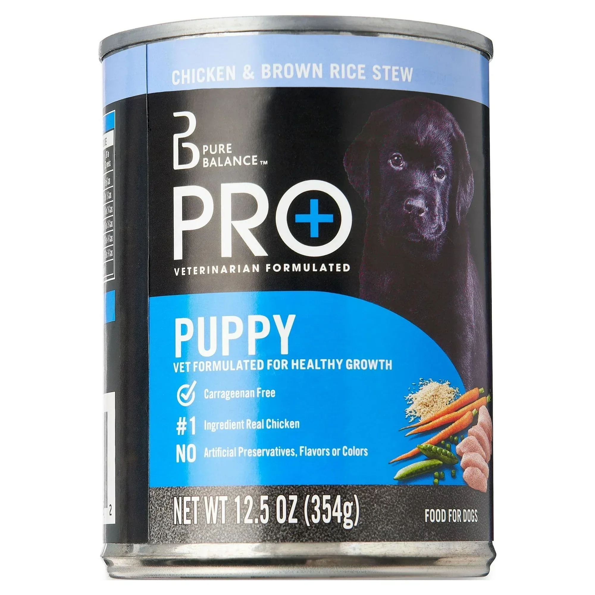 Pure Balance Pro+ Chicken & Brown Rice Stew Wet Dog Food for Puppy, 12.5 oz Can - Image 2