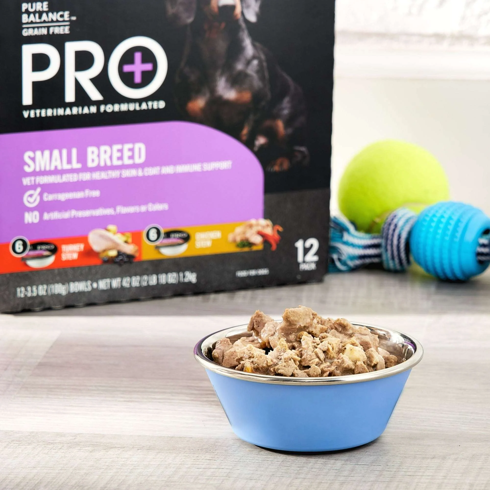 Pure Balance Pro+ Small Breed Turkey and Chicken Stew Variety Pack Wet Dog Food 3.5oz Cups (12 Pack) - Image 2