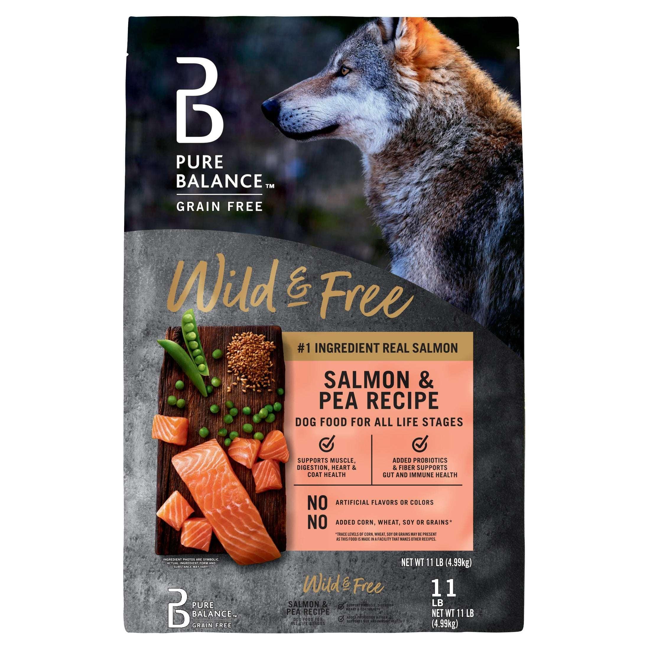 Pure Balance Wild & Free Grain-Free Salmon & Pea Recipe Dry Dog Food, 11 lbs - Image 2